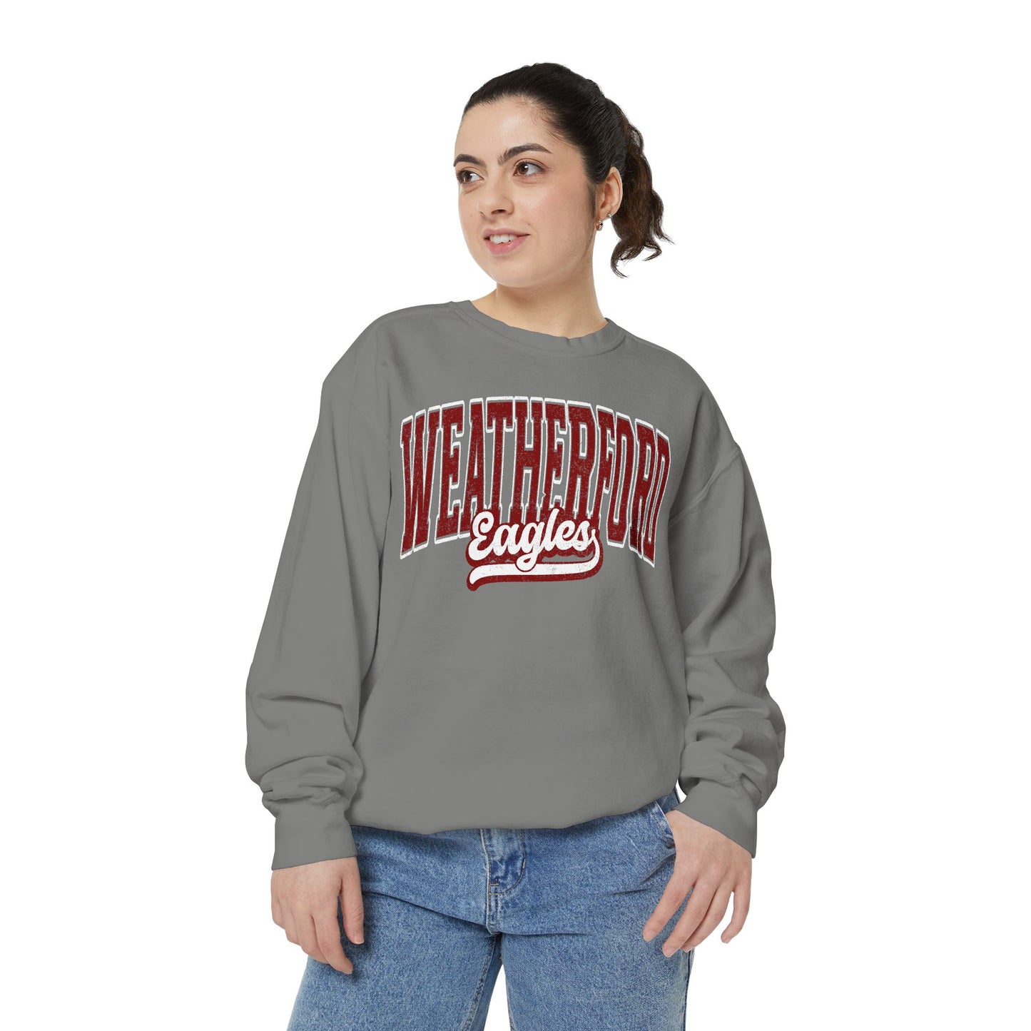 Retro Heavyweight Comfort Colors Sweatshirt Weatherford Eagles