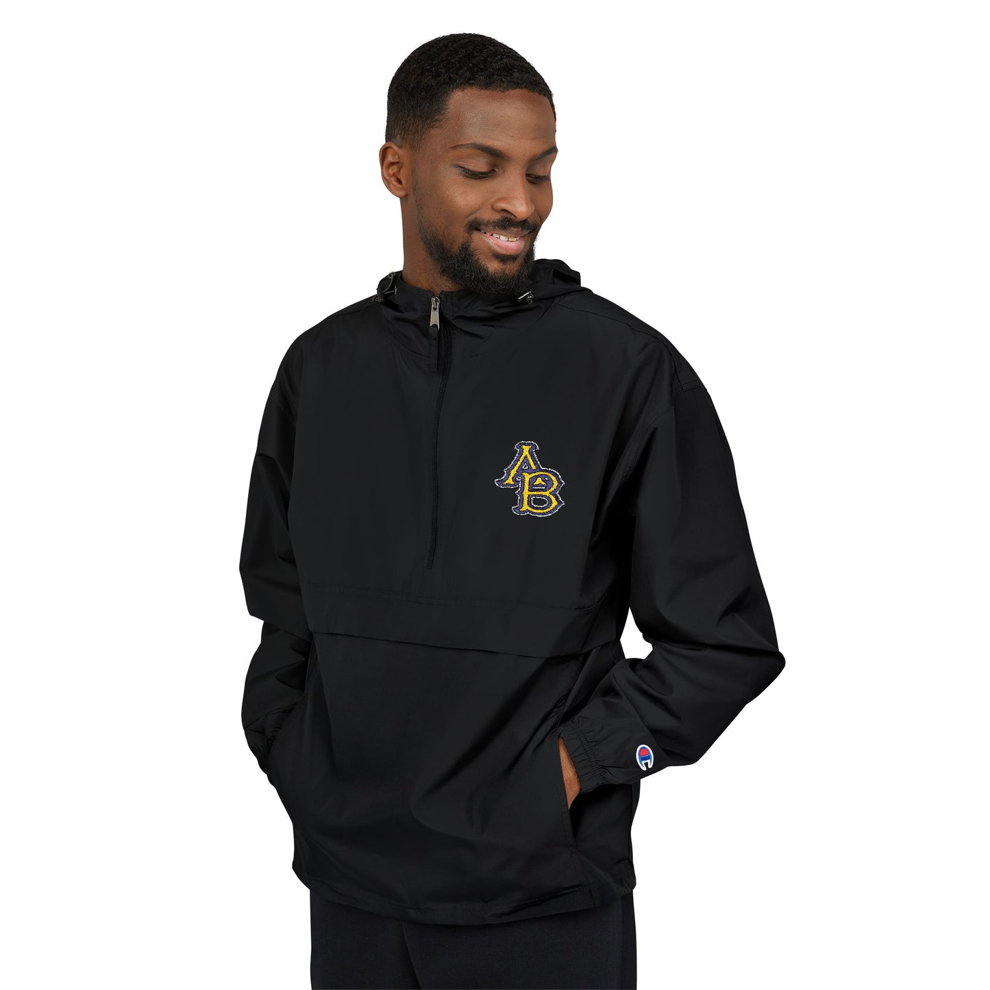 Champion Embroidered Unisex Packable Anorak Jacket AB logo