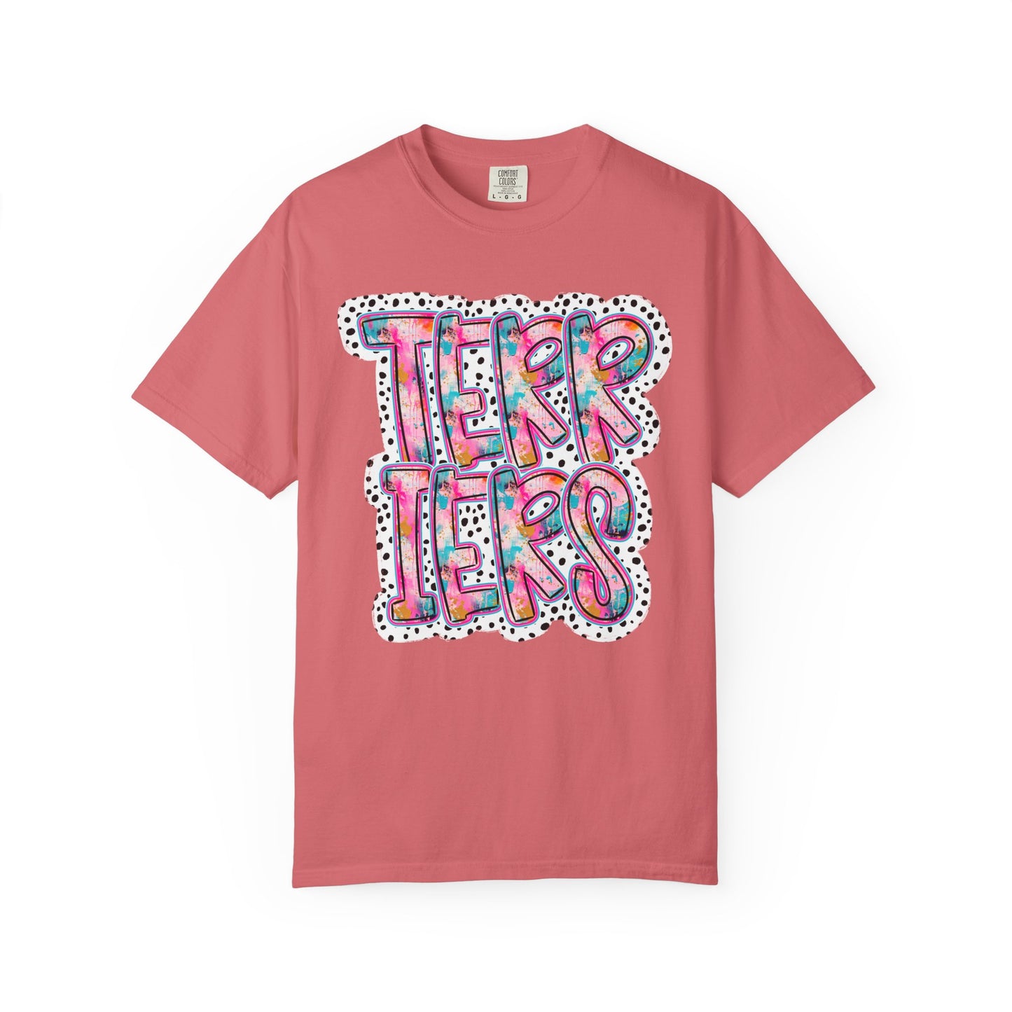 Terrier Stacked Dotty Comfort Colors Tee