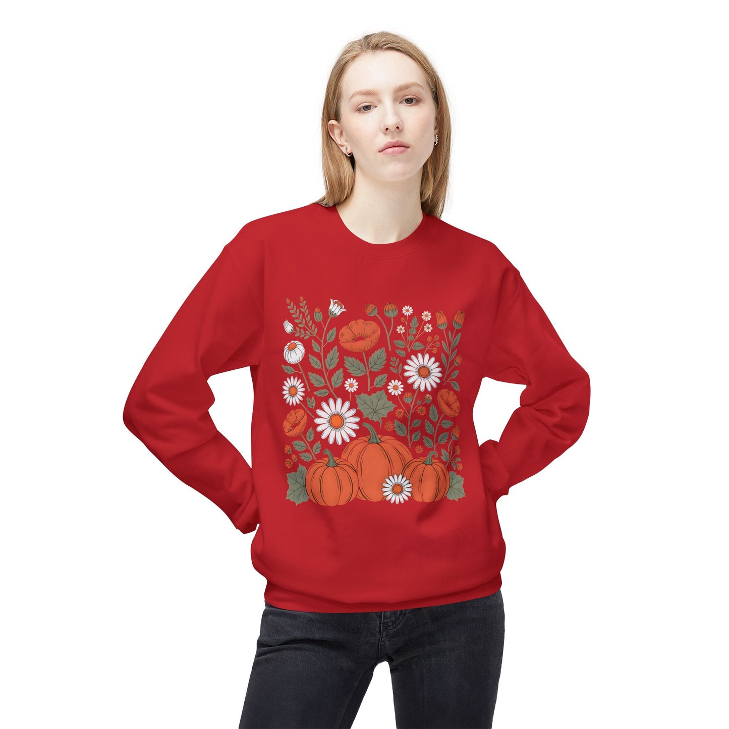 Floral pumpkins crewneck