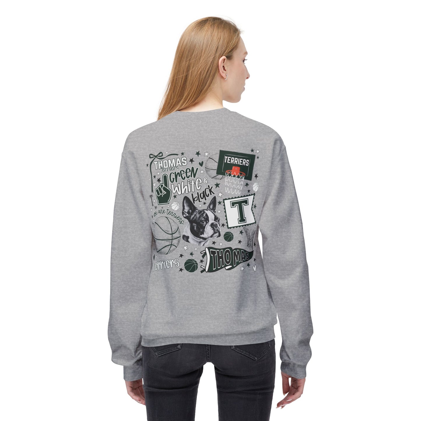 Terrier Basketball Collage Front/Back Crewneck