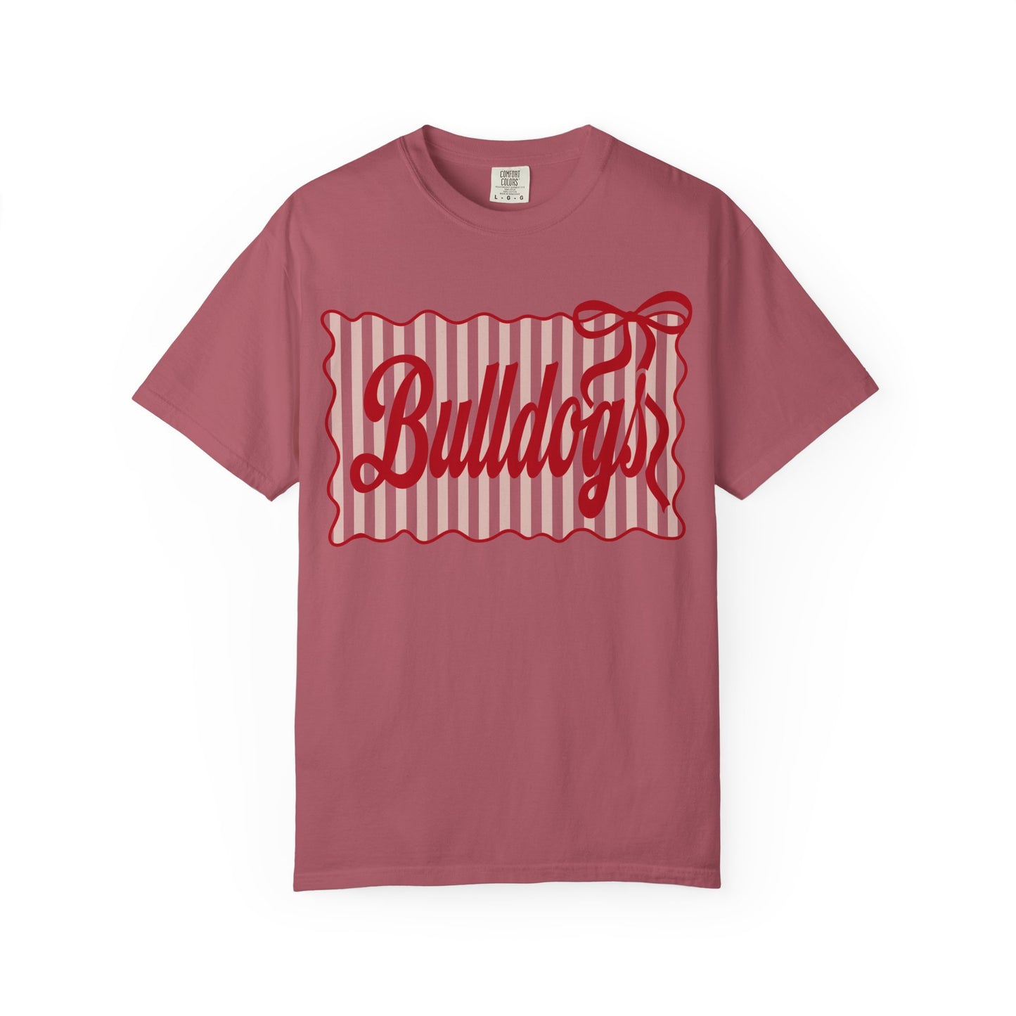 Red Striped Bulldogs Comfort Color Tee