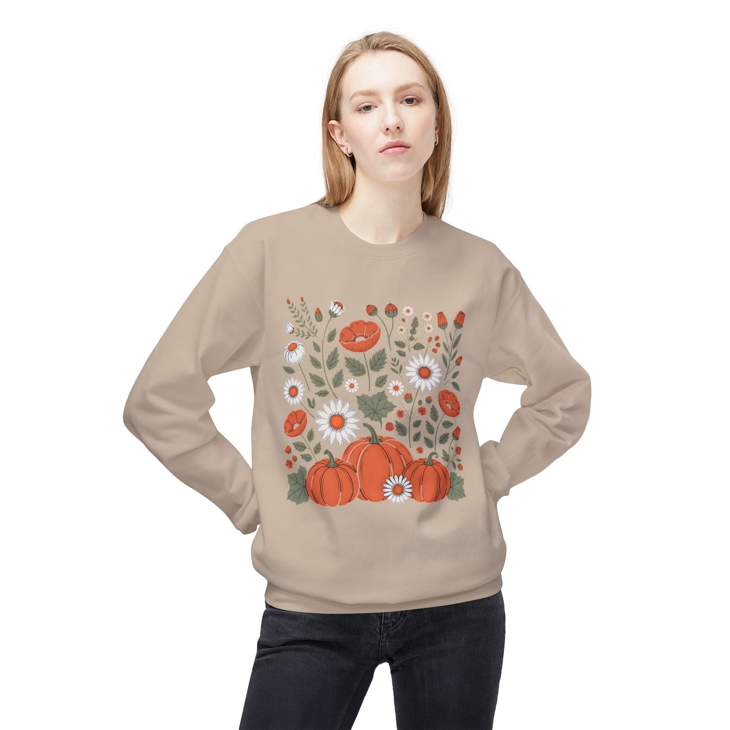 Floral pumpkins crewneck