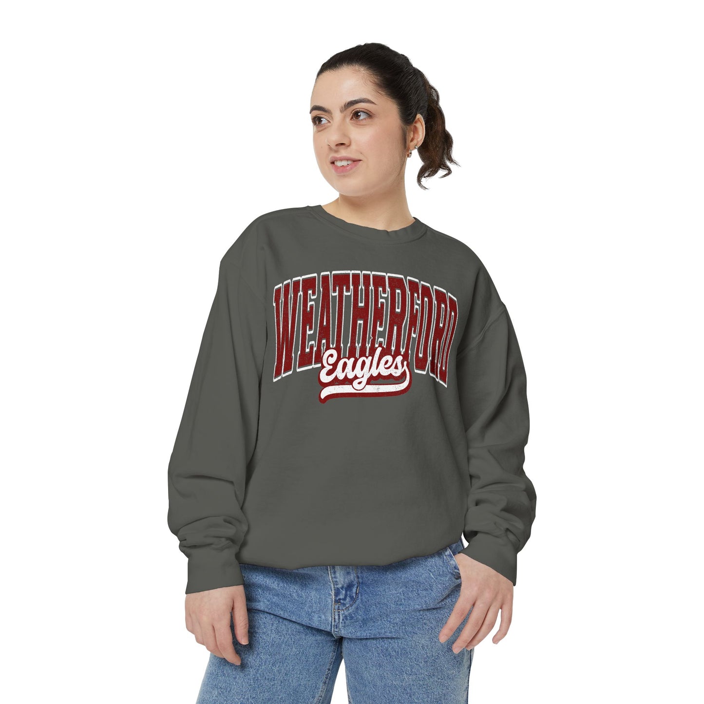 Retro Heavyweight Comfort Colors Sweatshirt Weatherford Eagles
