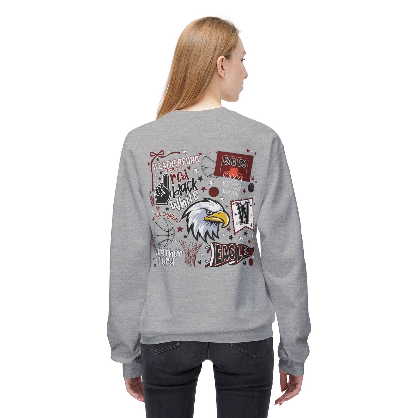 Weatherford Basketball Collage Front/Back Crewneck