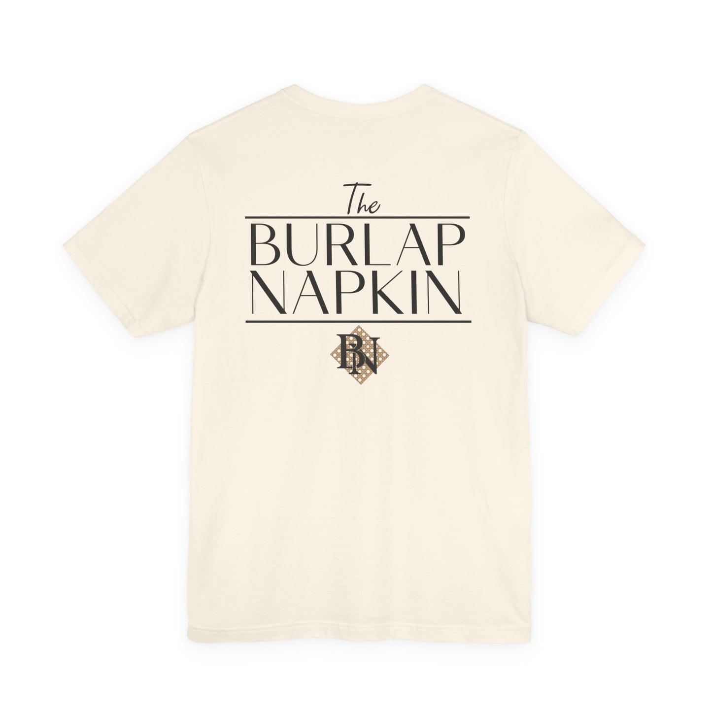 Burlap Napkin Black Logo