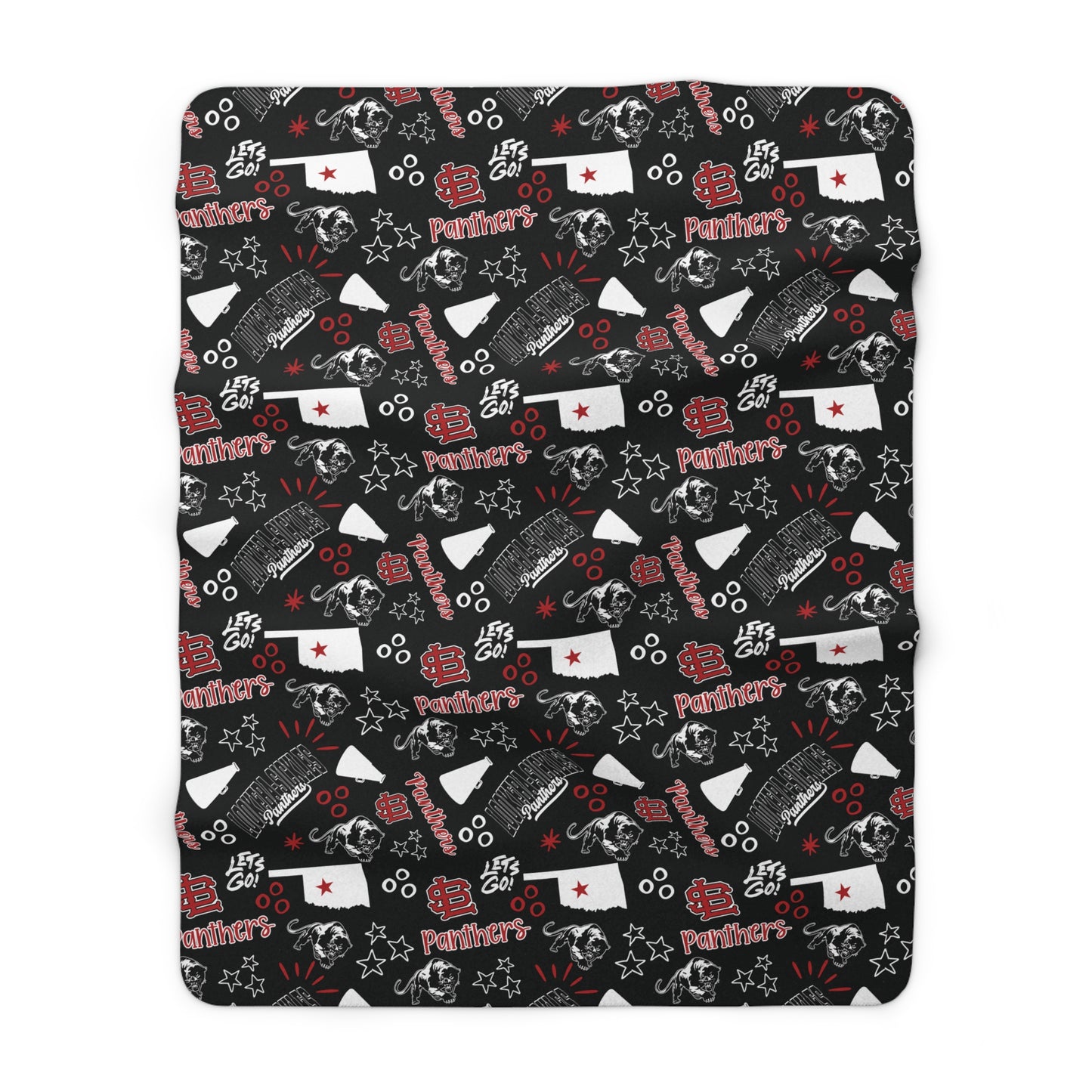 Black LS Panthers Sherpa Fleece Blanket