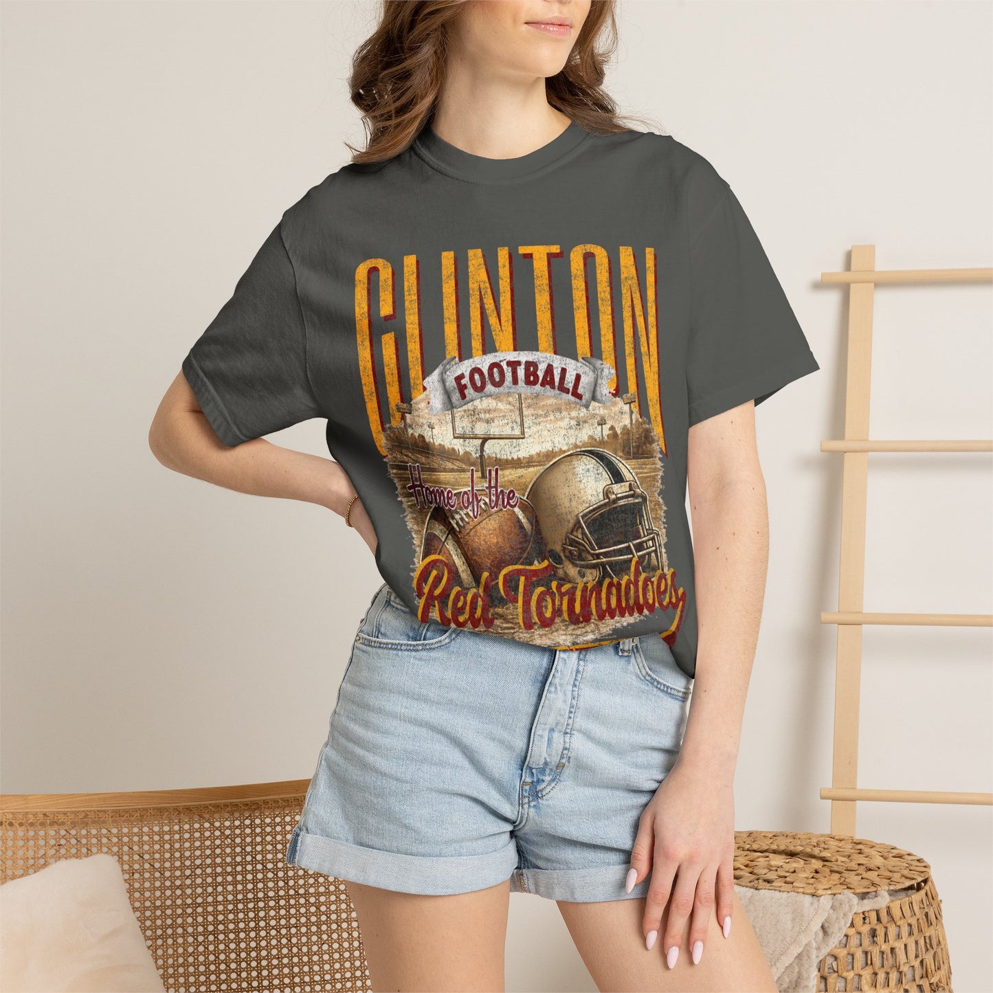 Clinton Football Comfort Colors Tee