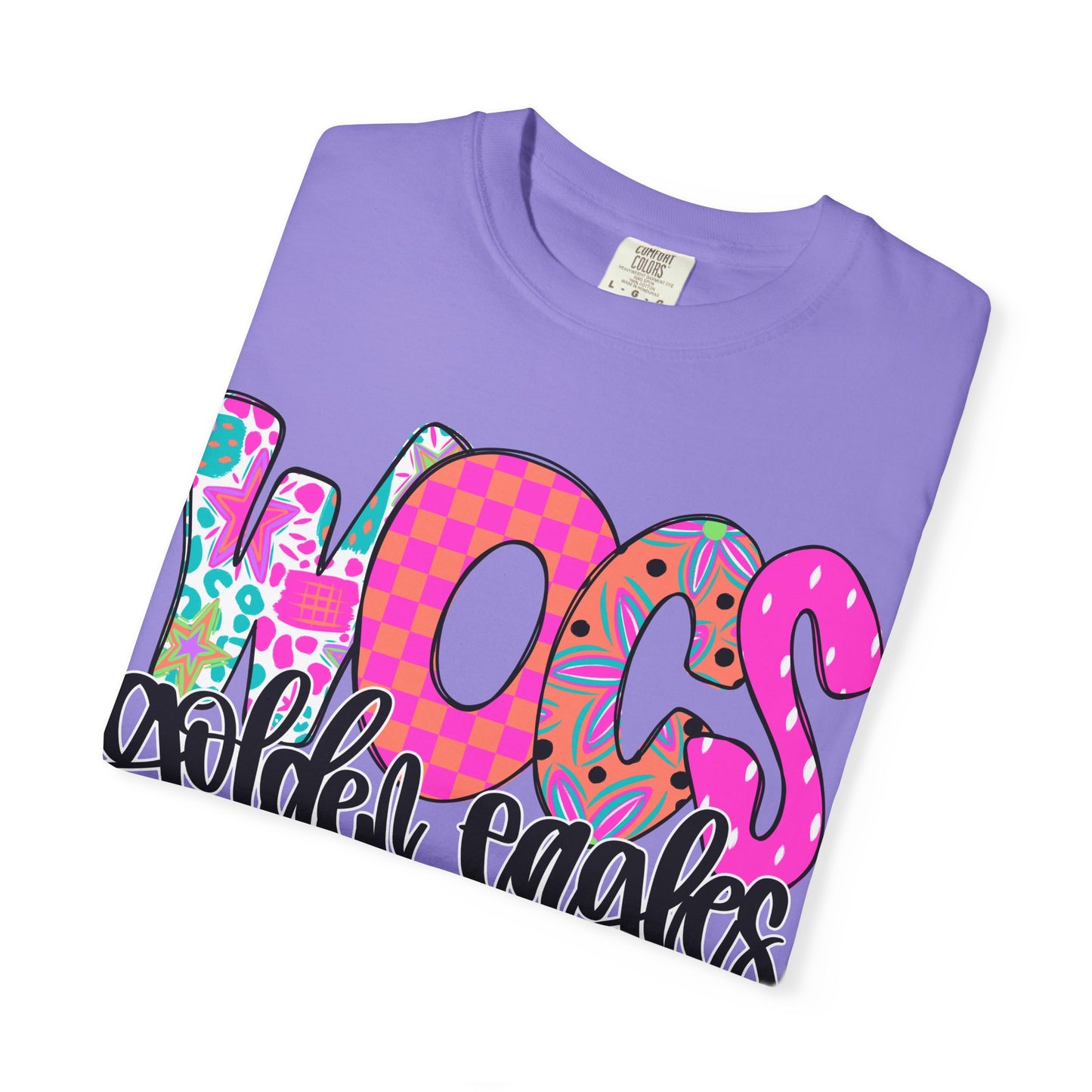 WOCS Golden Eagles Script comfort colors tee