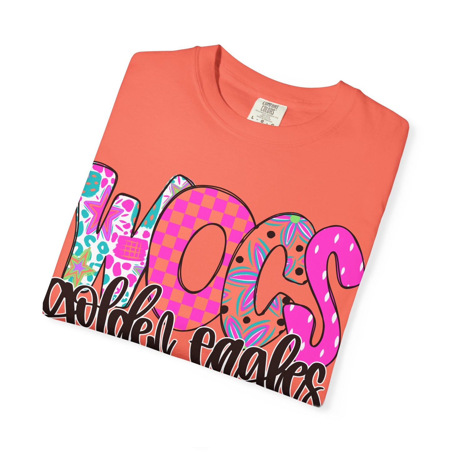 WOCS Golden Eagles Script comfort colors tee