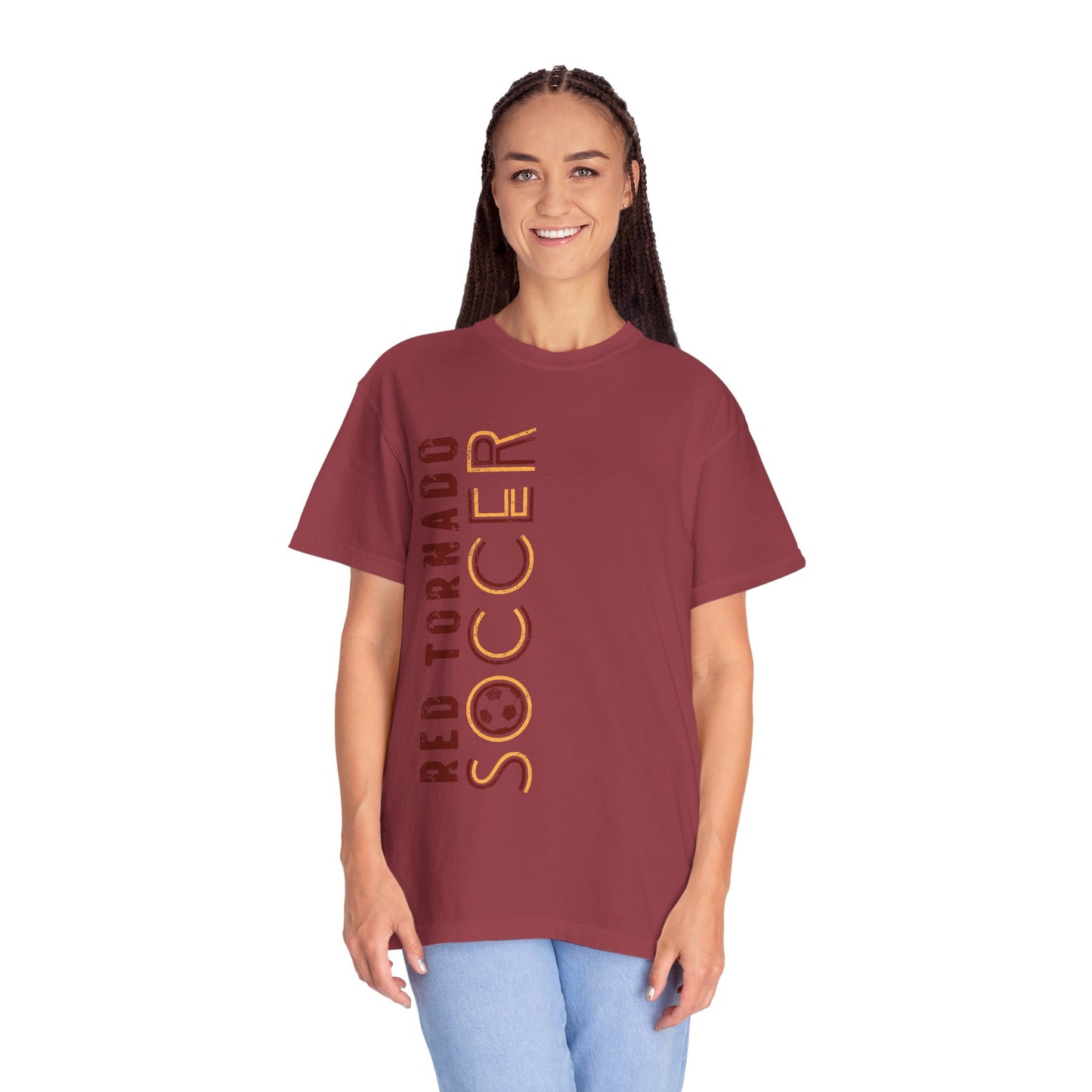 Red Tornado Soccer Comfort Colors Tee