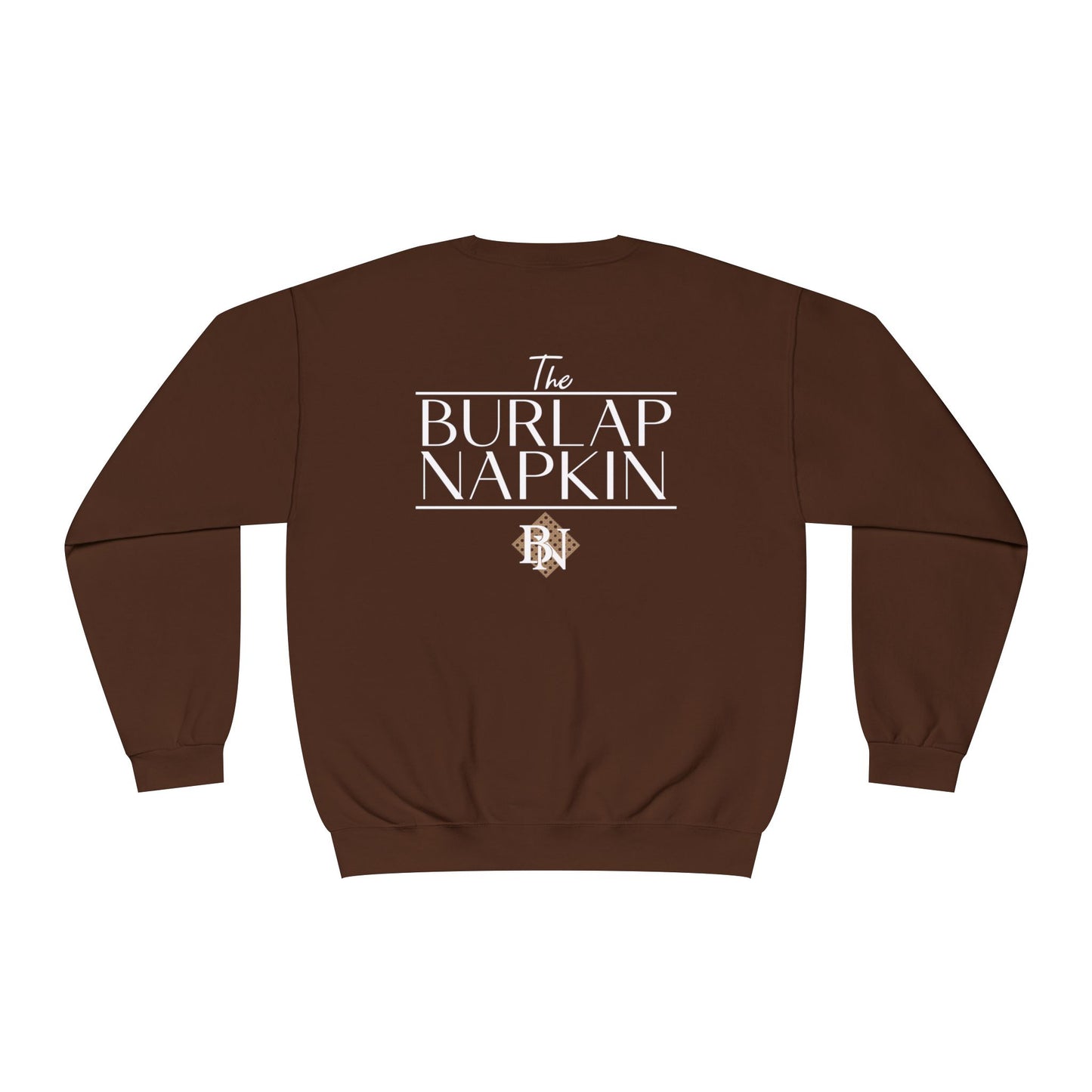 Burlap Napkin Crewneck White Logo
