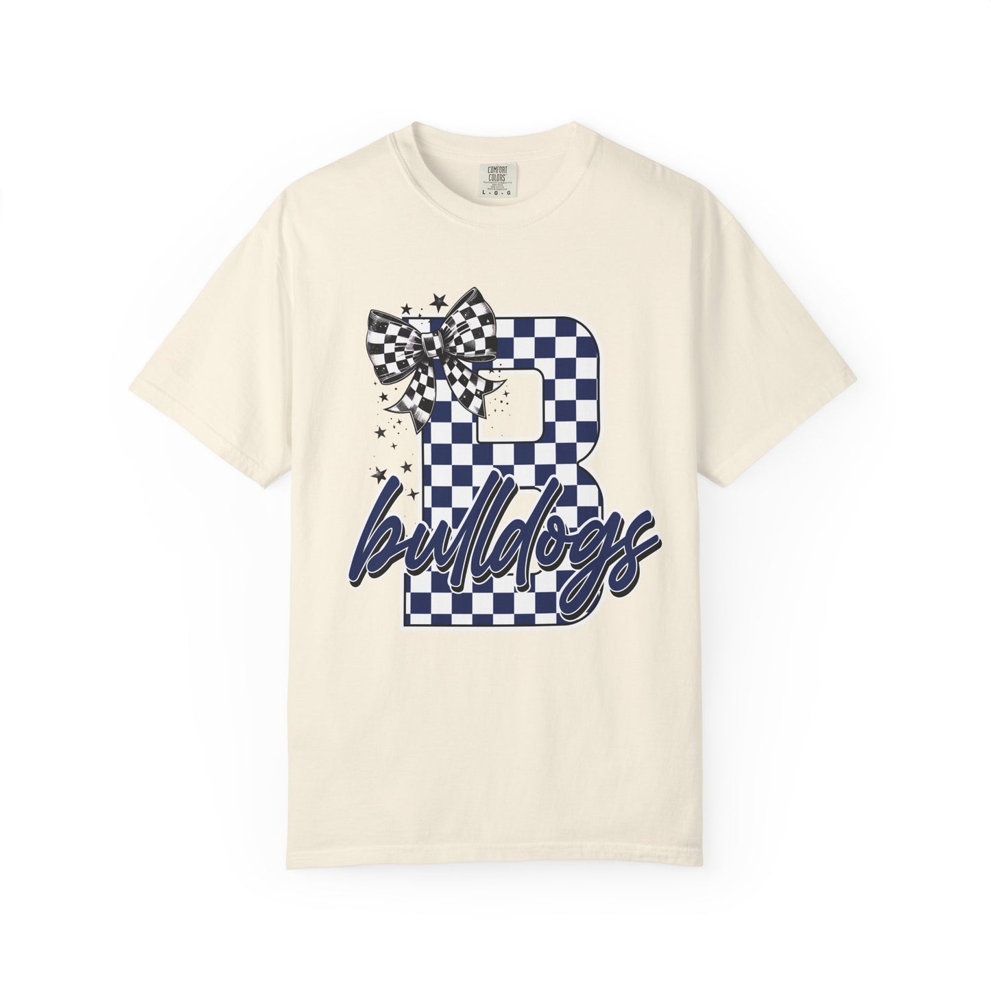Checkered Bulldogs with Bow Tee