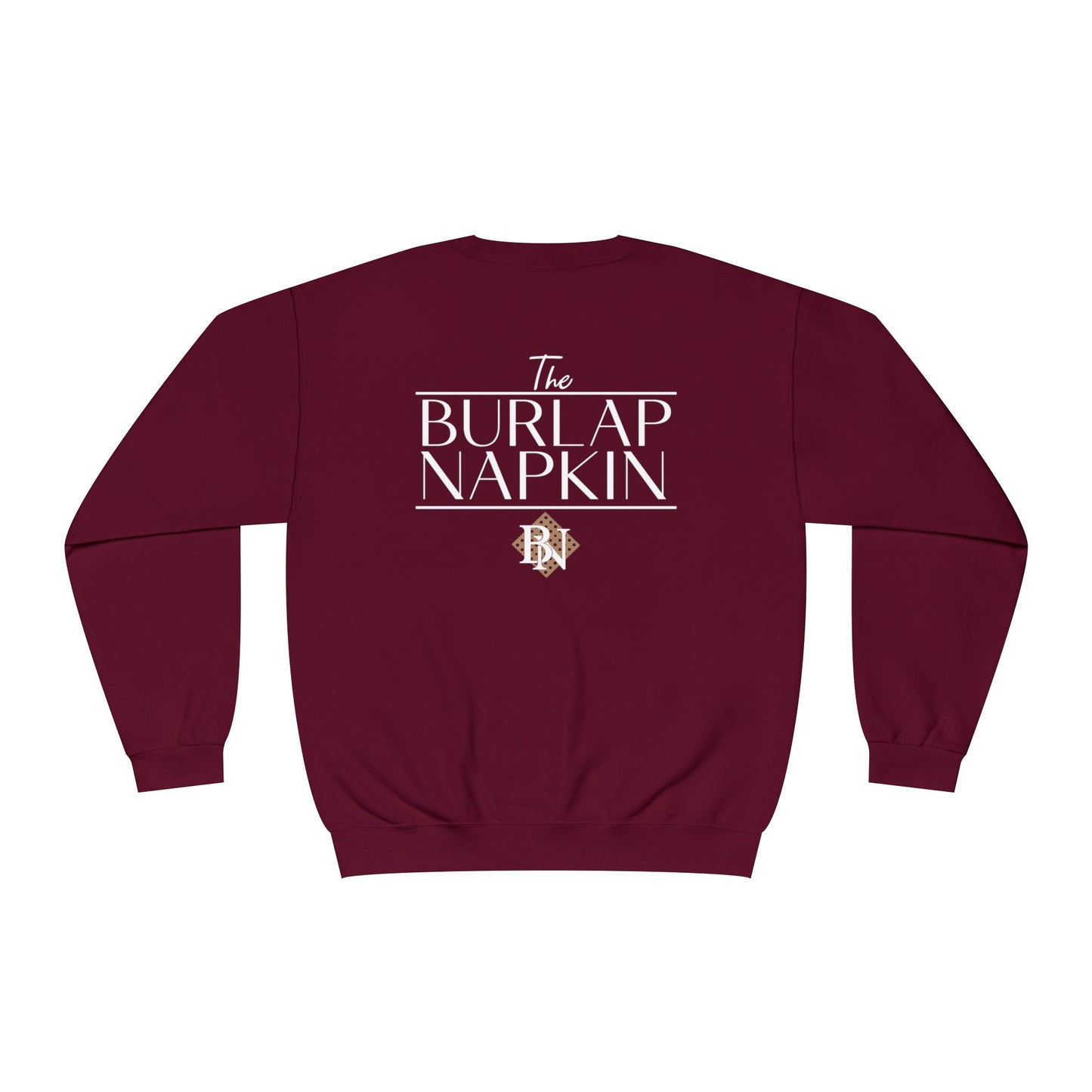 Burlap Napkin Crewneck White Logo