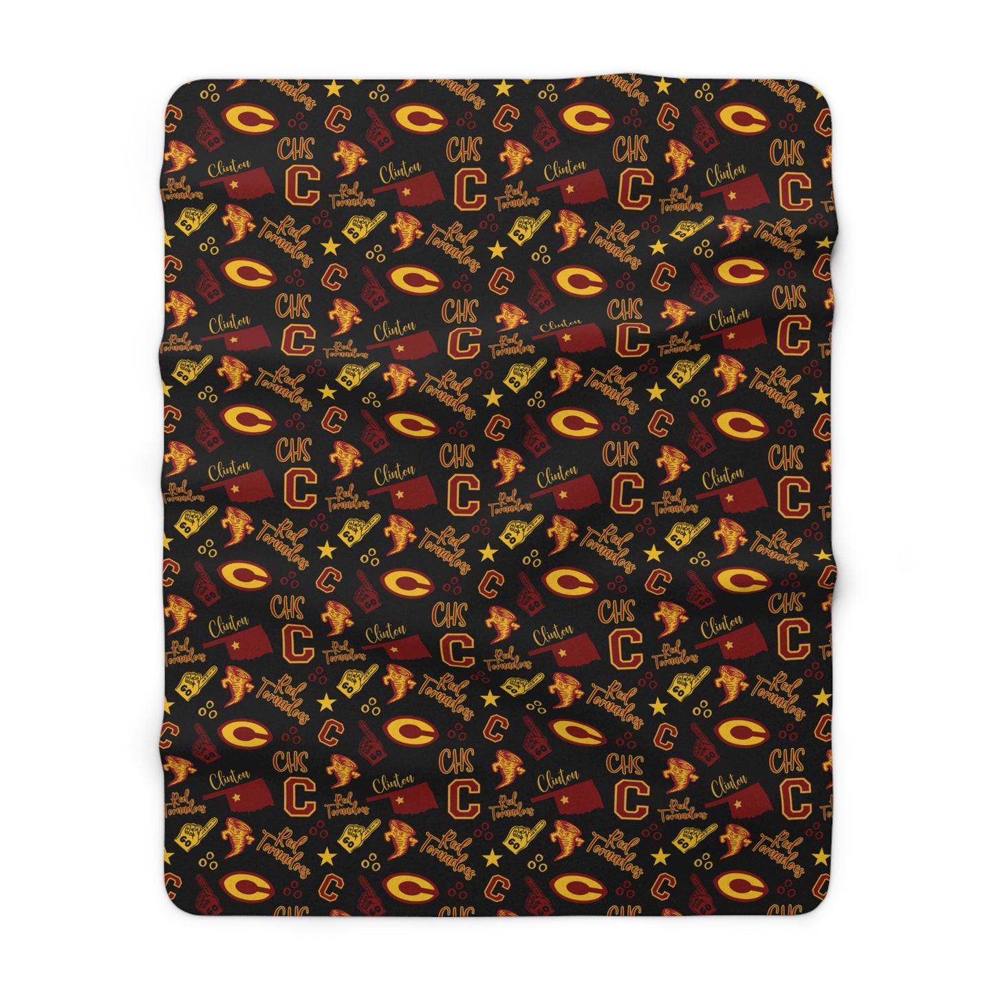 Clinton Red Tornadoes Sherpa Fleece Blanket