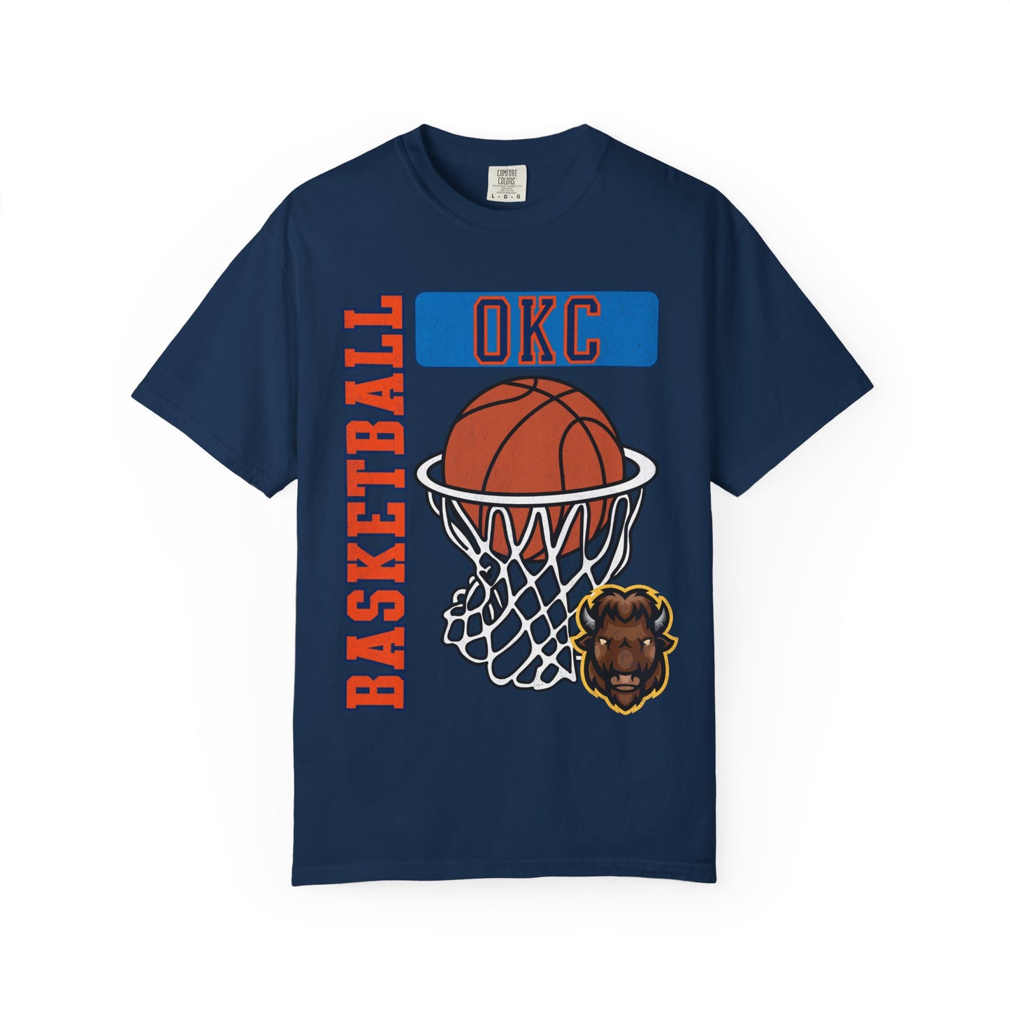 OKC Basketball Old School Style Comfort Colors Tee