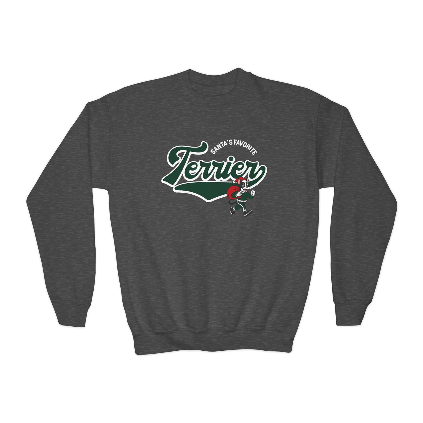Youth Santa's Favorite Terrier Crewneck Sweatshirt