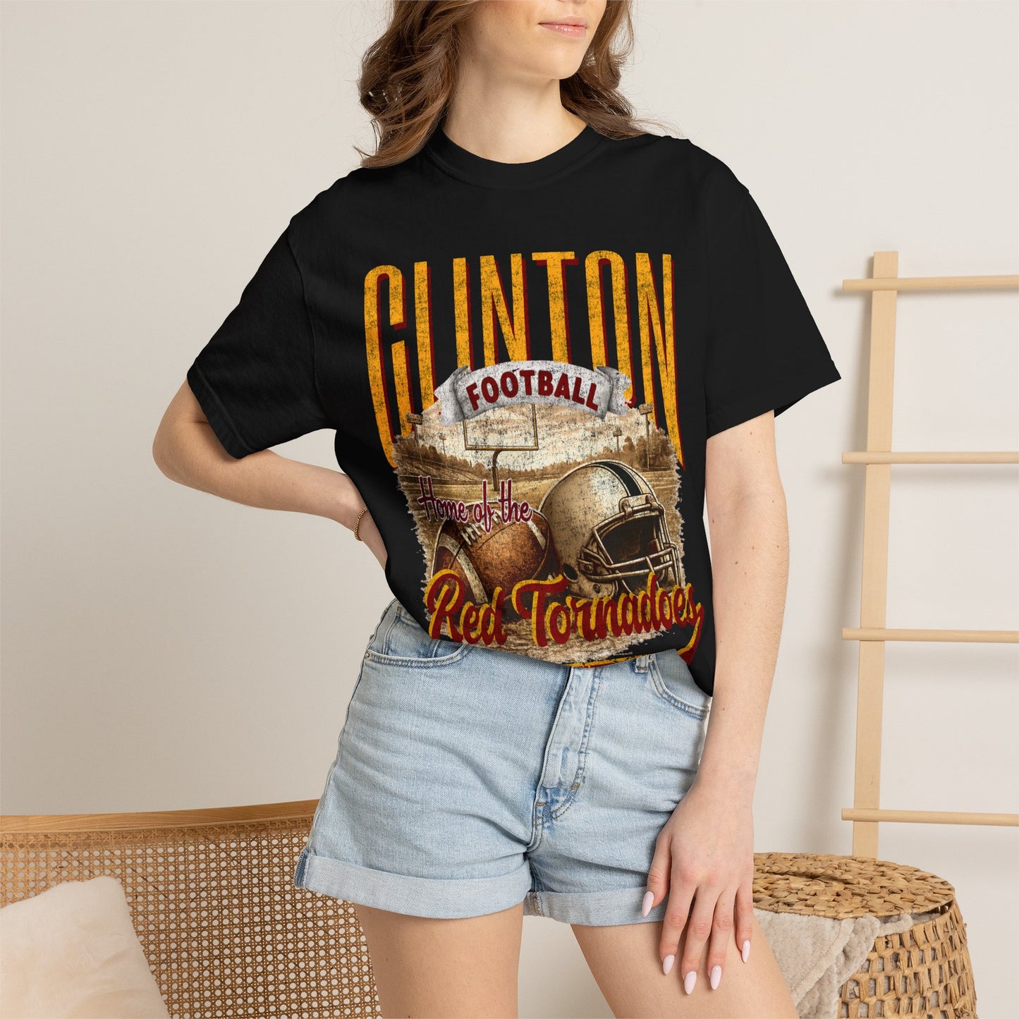 Clinton Football Comfort Colors Tee