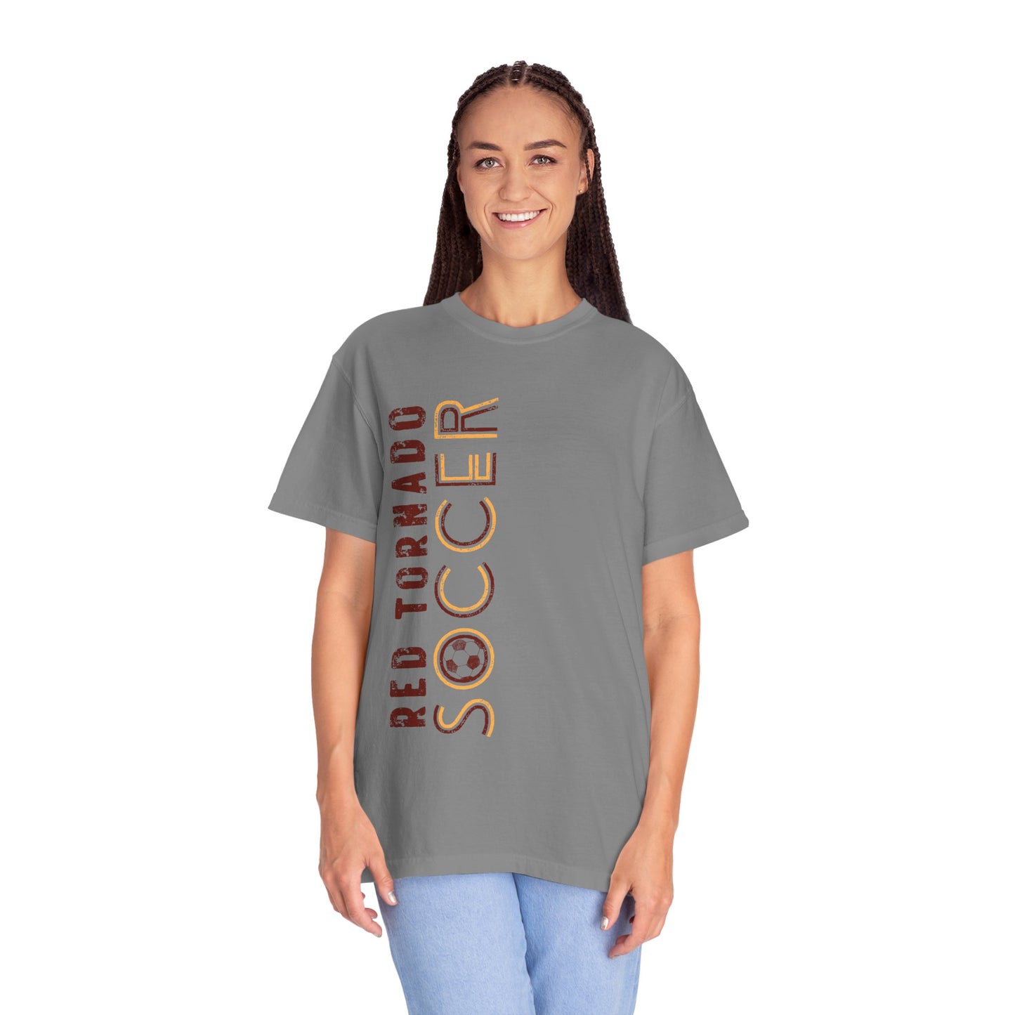 Red Tornado Soccer Comfort Colors Tee