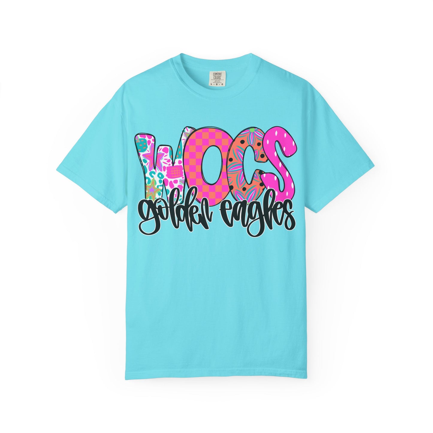 WOCS Golden Eagles Script comfort colors tee