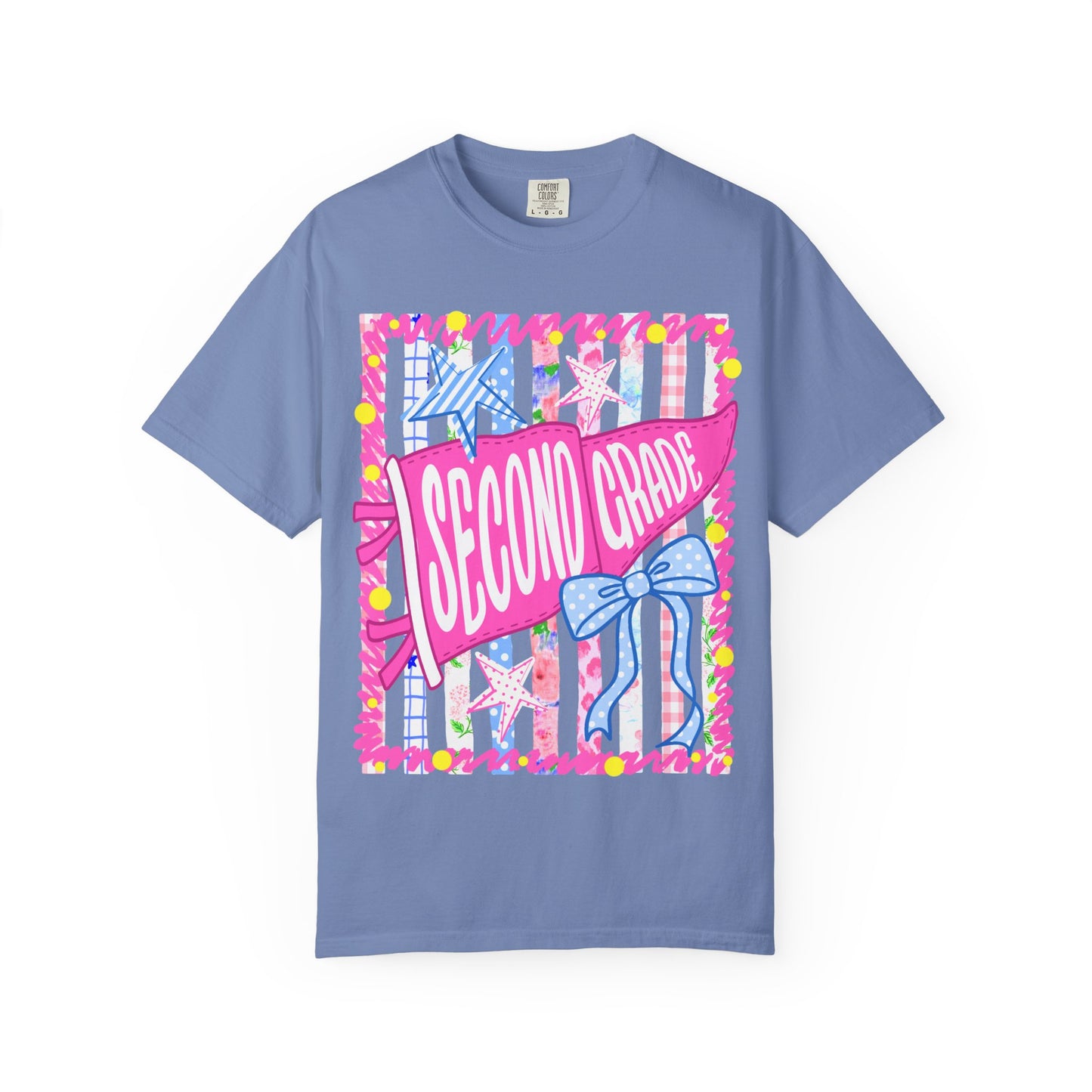 Second Grade Pennant Flag Stripes Comfort Colors