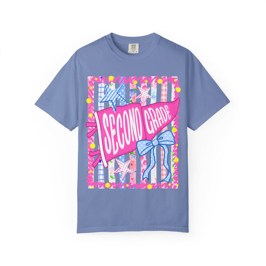 Second Grade Pennant Flag Stripes Comfort Colors