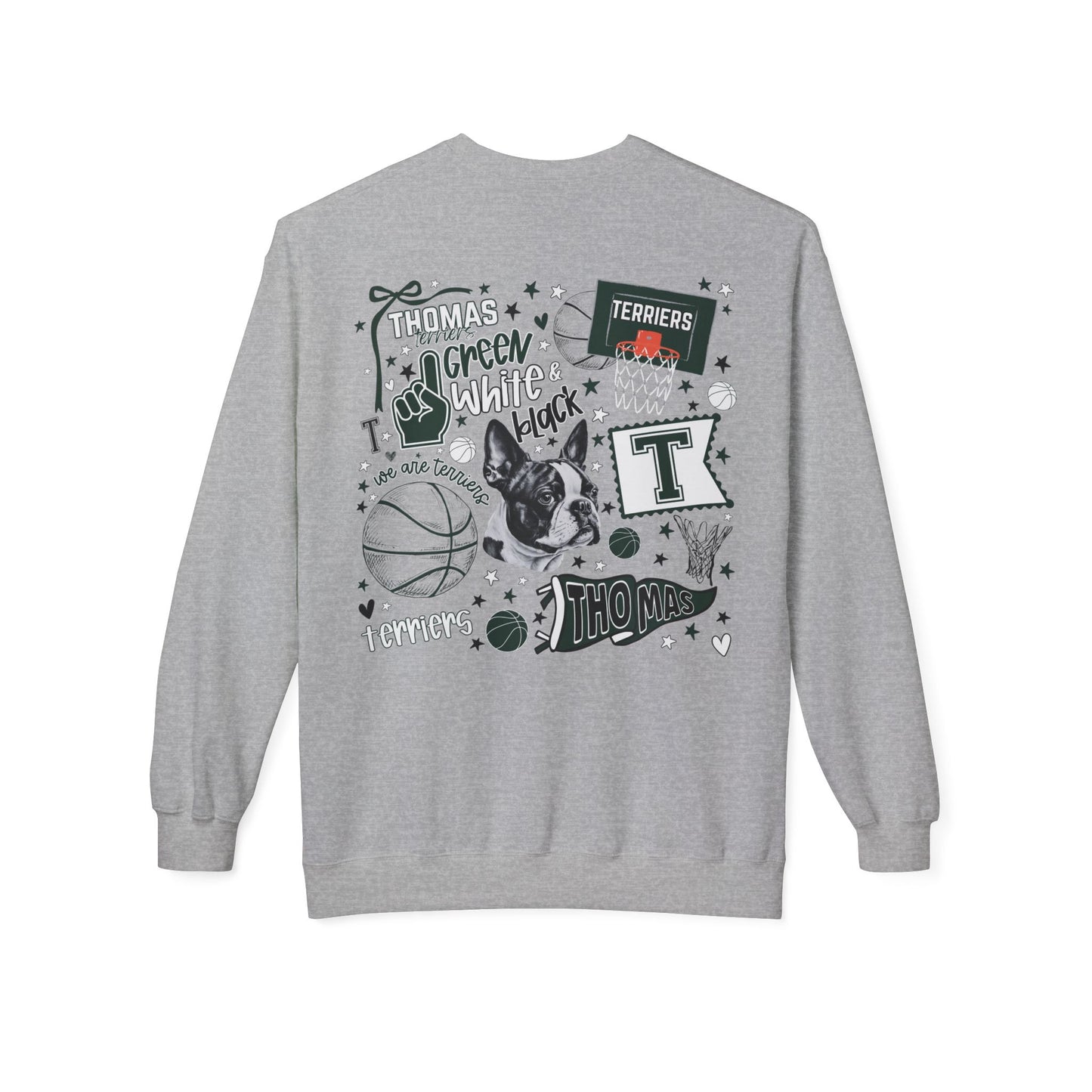 Terrier Basketball Collage Front/Back Crewneck