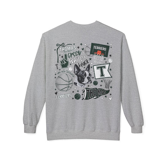 Terrier Basketball Collage Front/Back Crewneck