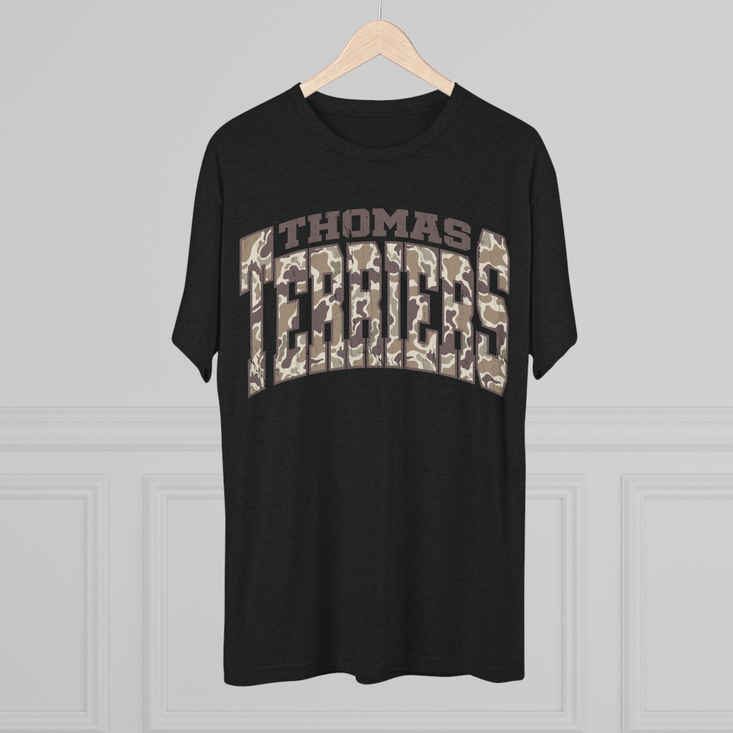 Camo Thomas Terriers Tri Blend Tee