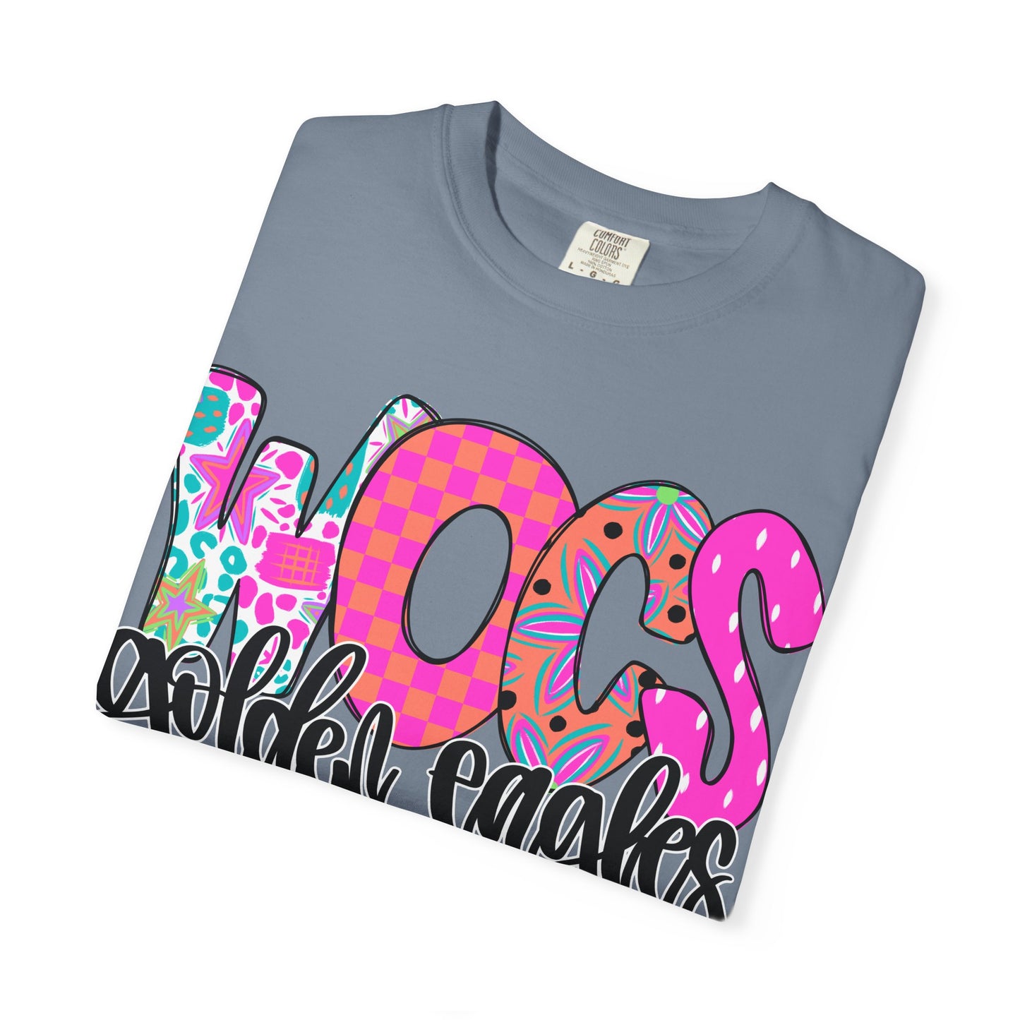 WOCS Golden Eagles Script comfort colors tee