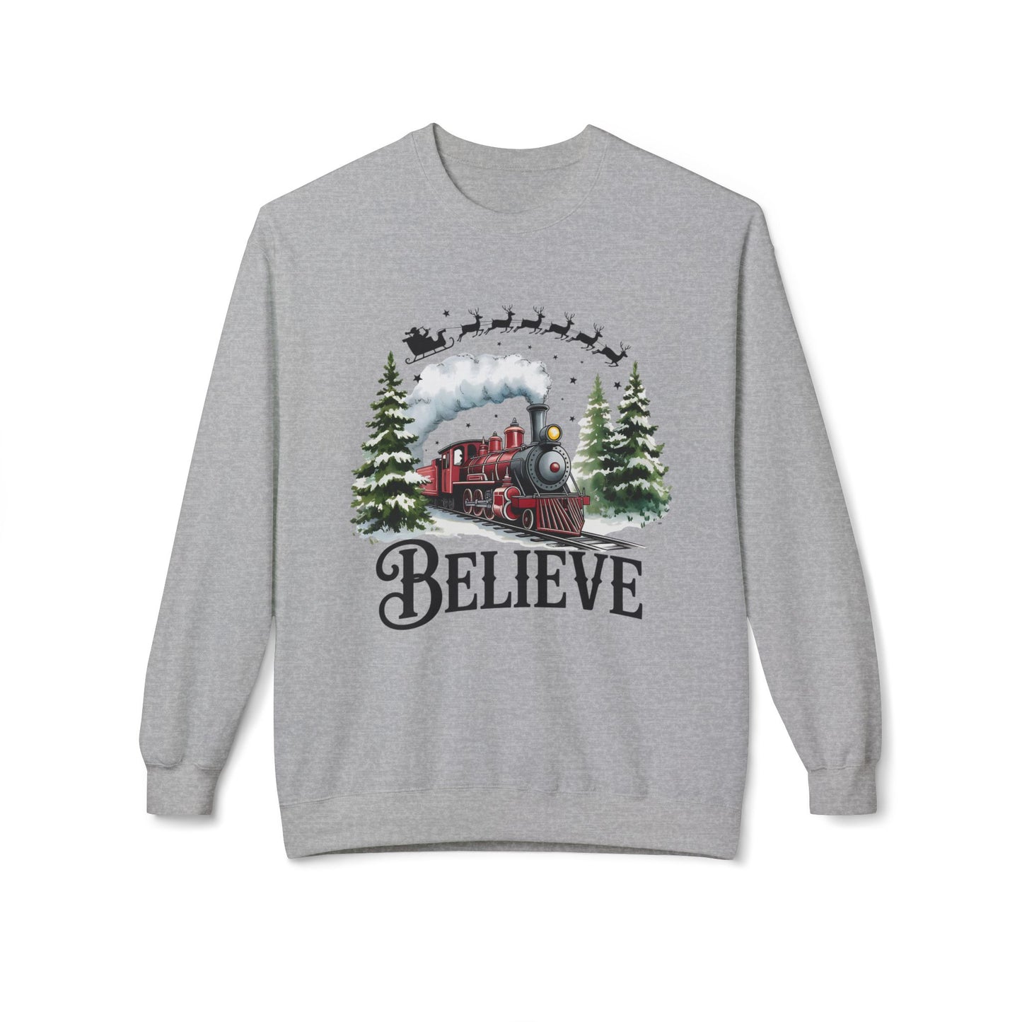 Christmas Believe Softstyle Fleece Crewneck Sweatshirt