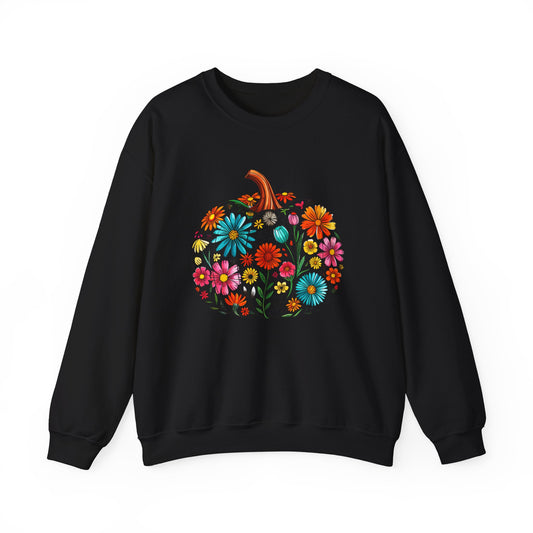 Floral pumpkin Heavy Blend™ Crewneck Sweatshirt