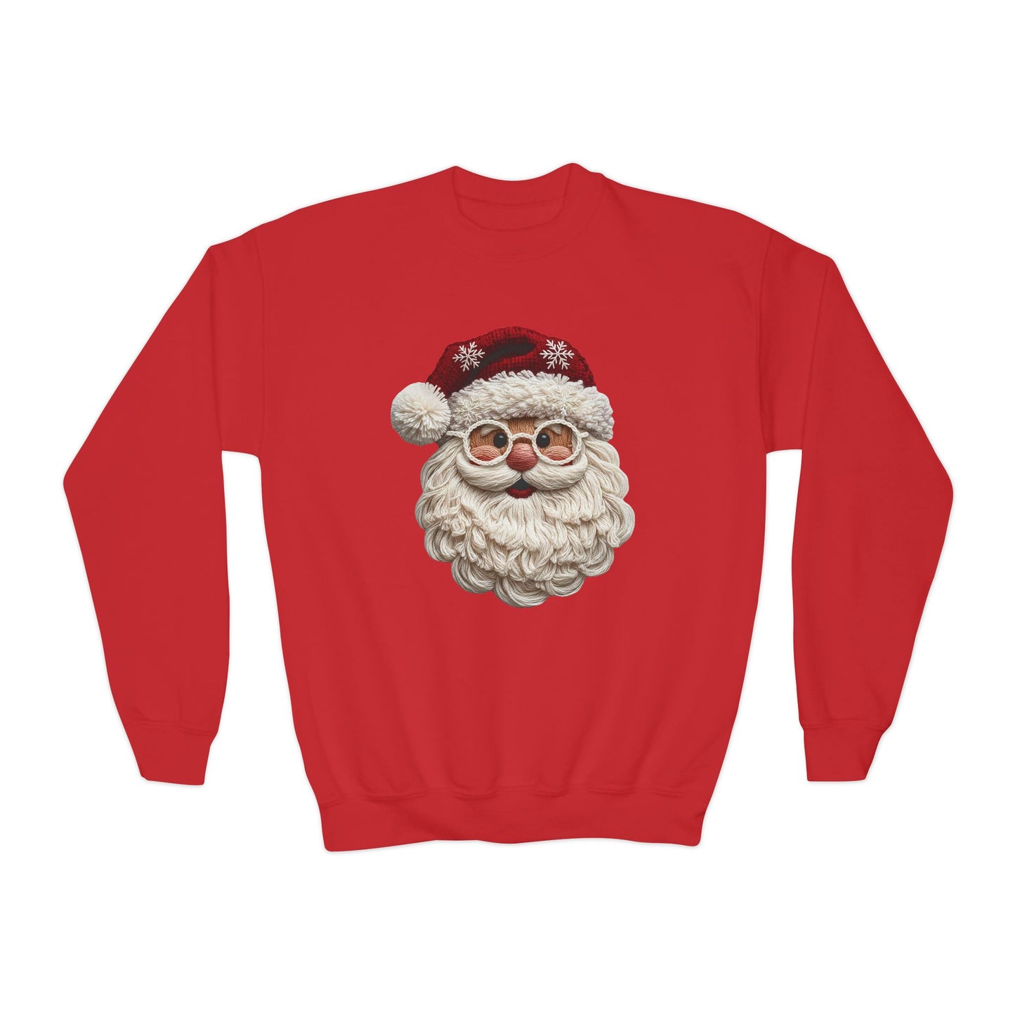 Youth Crewneck Sweatshirt Faux Yarn Santa
