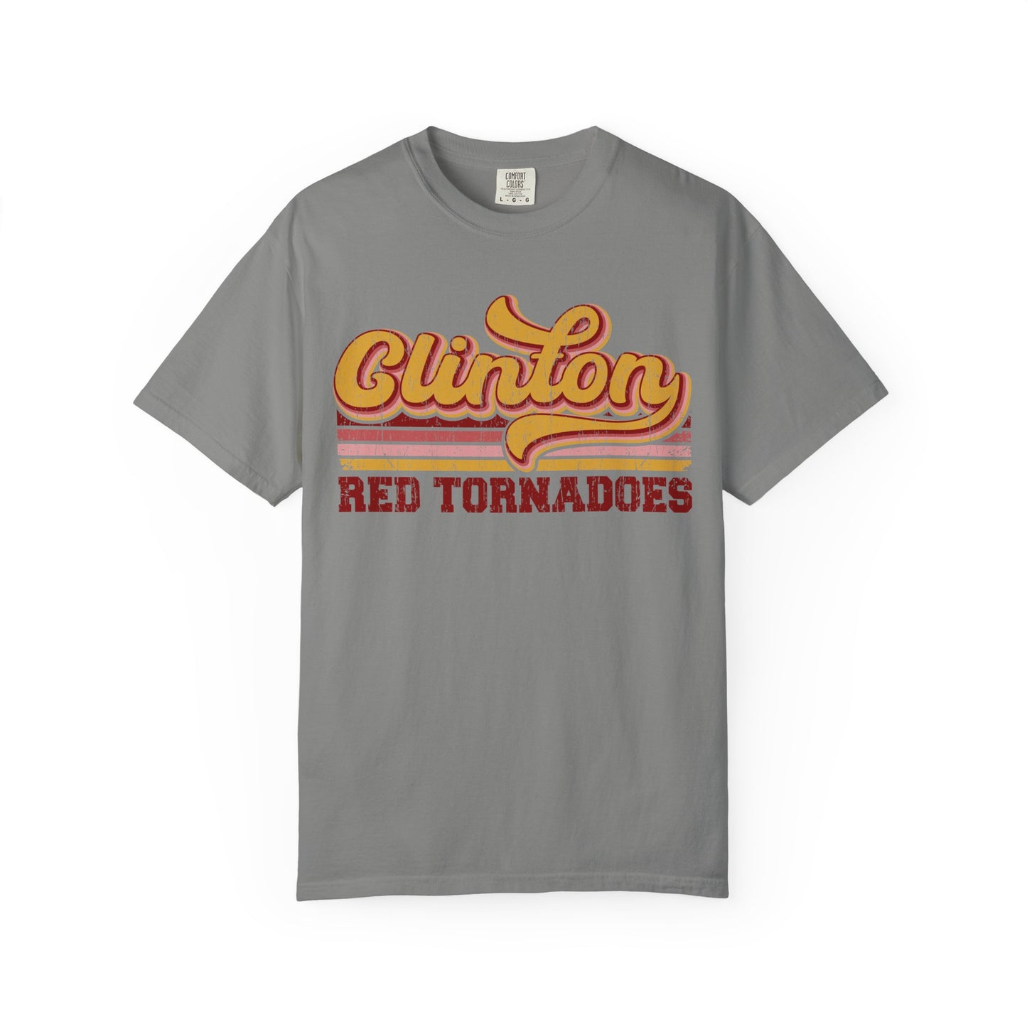 Clinton Red Tornadoes Retro w/ Lines Comfort Colors