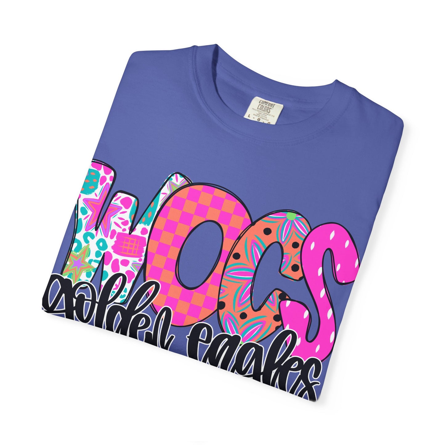 WOCS Golden Eagles Script comfort colors tee
