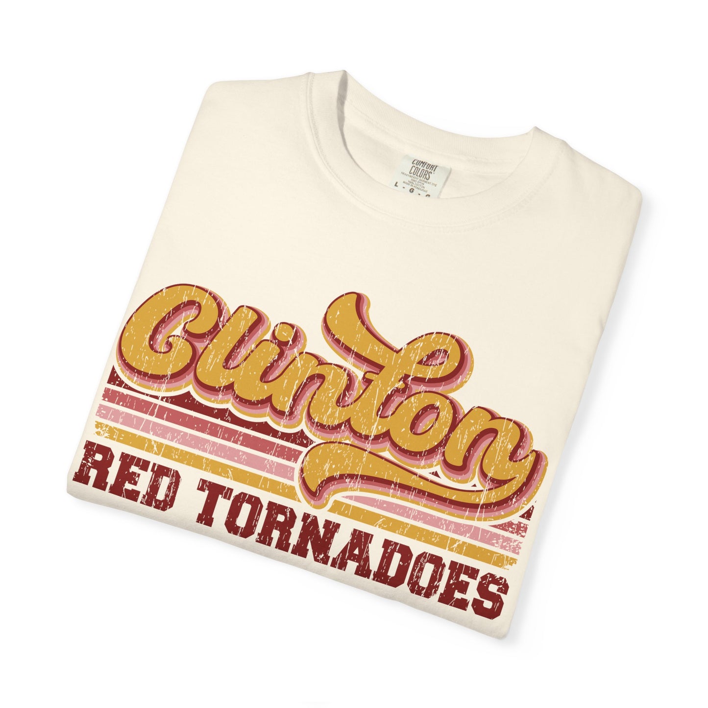 Clinton Red Tornadoes Retro w/ Lines Comfort Colors