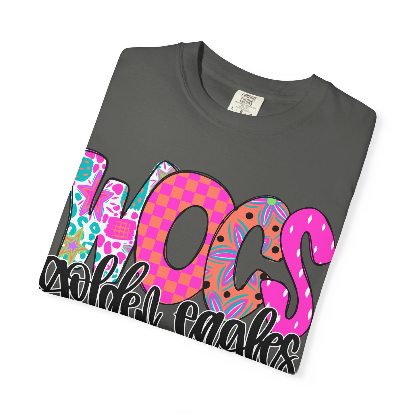 WOCS Golden Eagles Script comfort colors tee