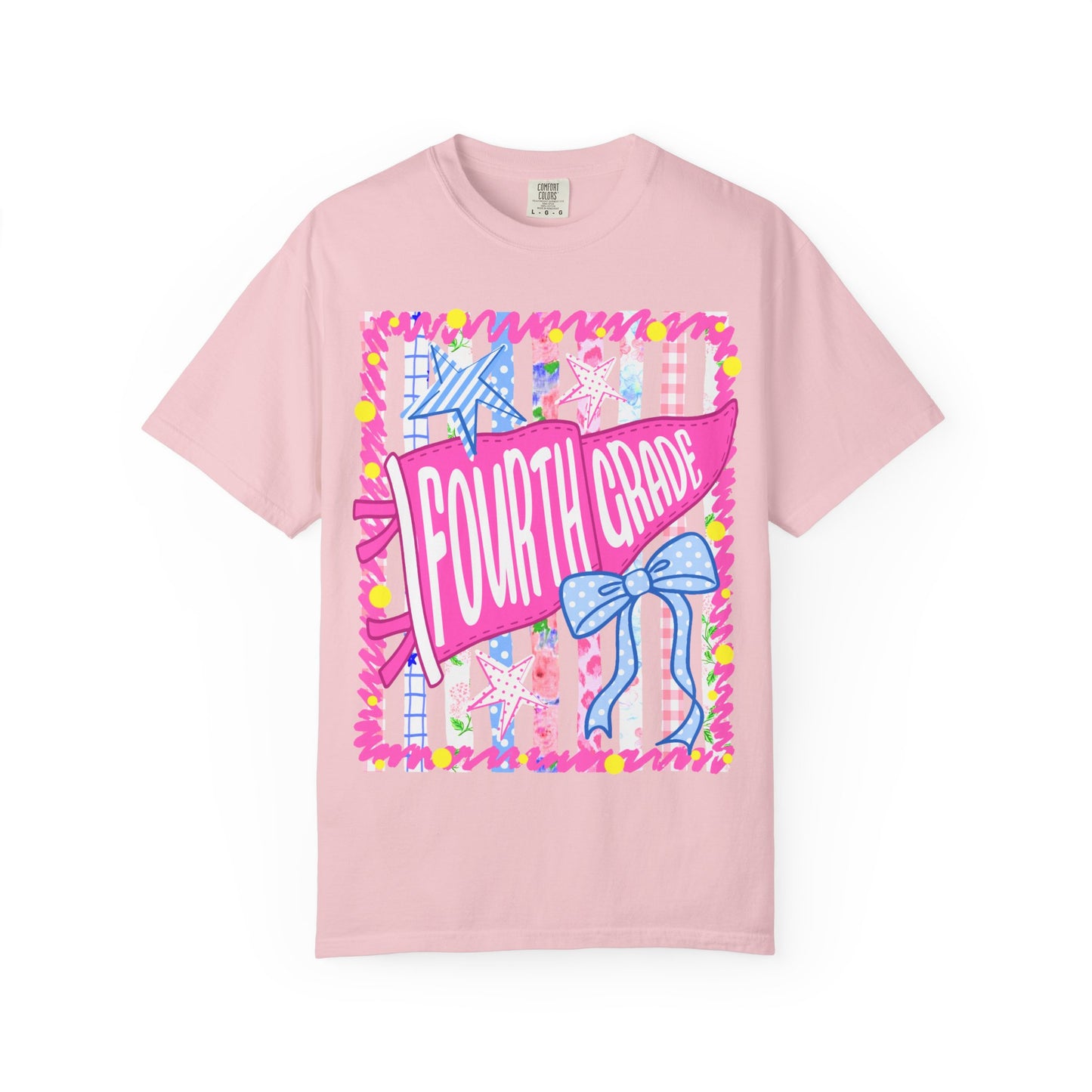 Fourth Grade Pennant Flag Stripes Comfort Colors