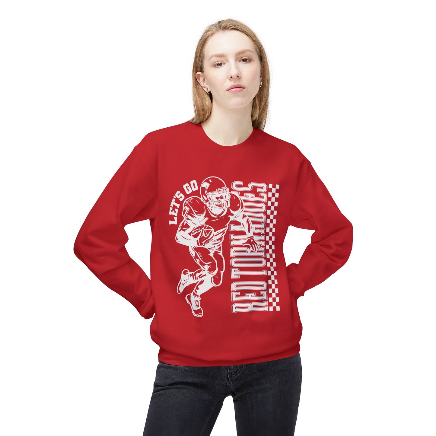 Red Tornadoes Football Lets Go Softstyle Crewneck
