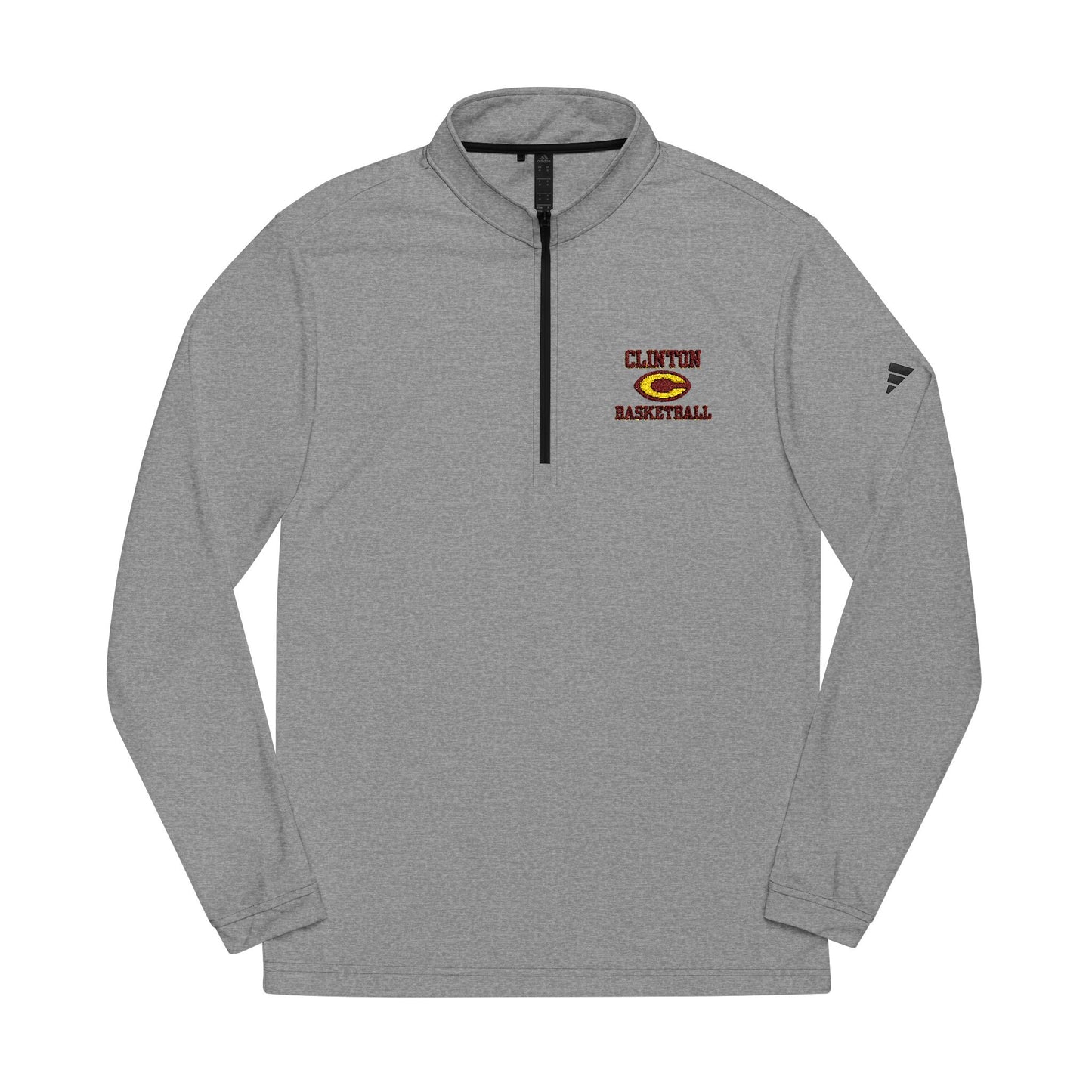 Gold Outline adidas® Quarter-Zip Pullover (Embroidery) Clinton Basketball