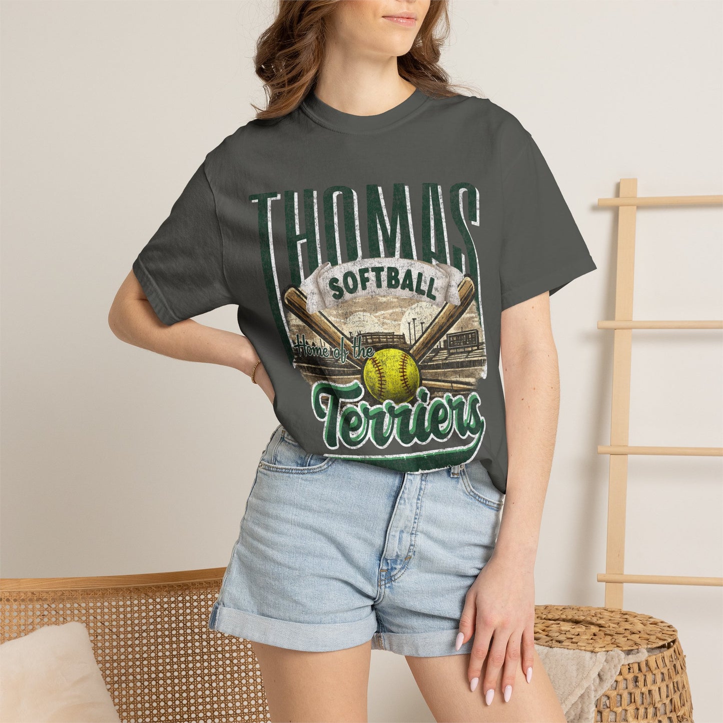 Thomas Terriers Softball Retro Comfort Colors