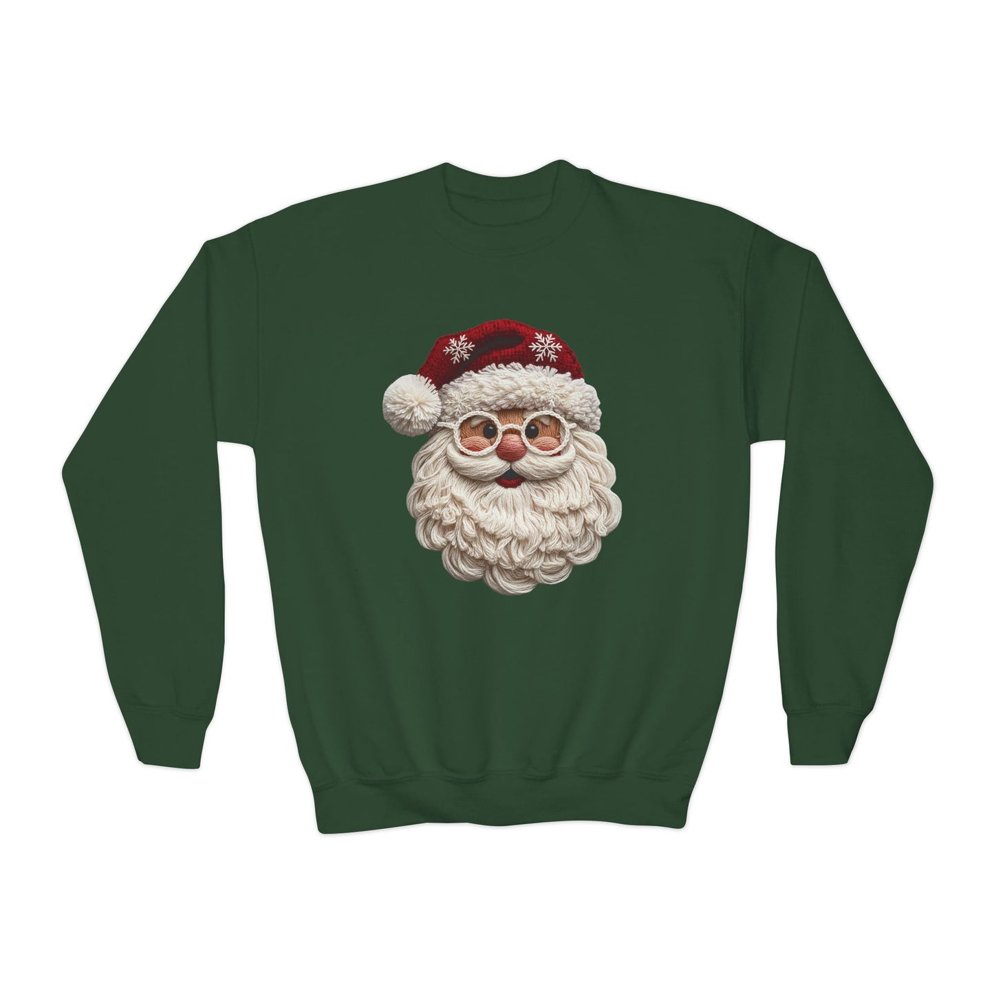 Youth Crewneck Sweatshirt Faux Yarn Santa