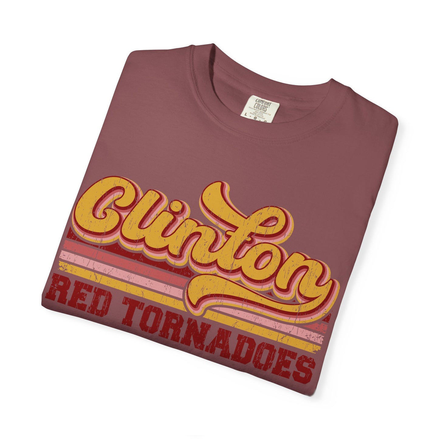 Clinton Red Tornadoes Retro w/ Lines Comfort Colors