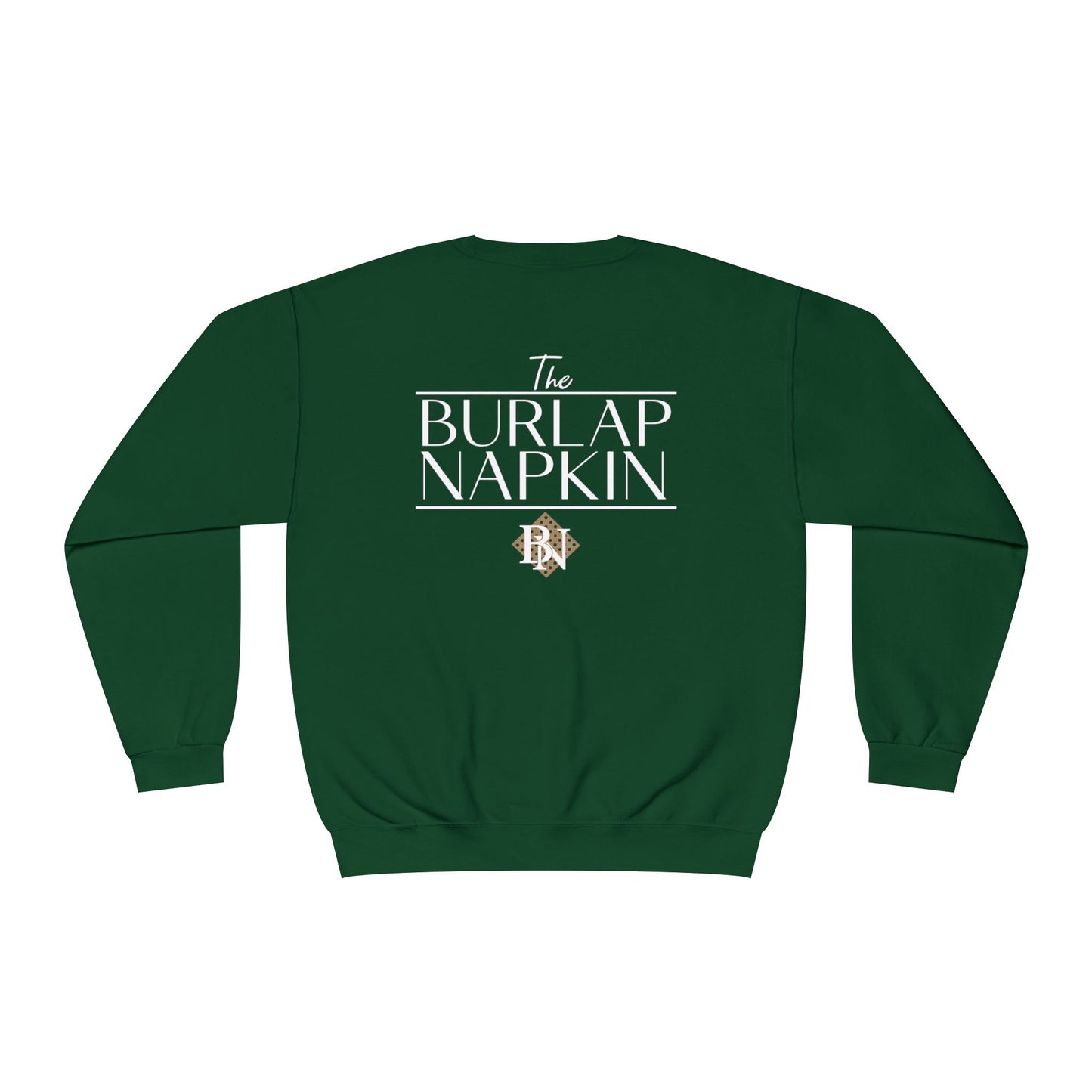 Burlap Napkin Crewneck White Logo