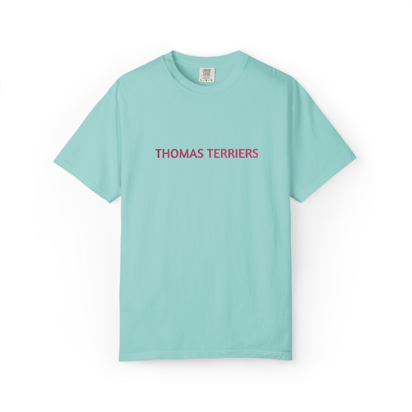 Embroidered Hot Pink Thomas Terriers Comfort Colors Tee