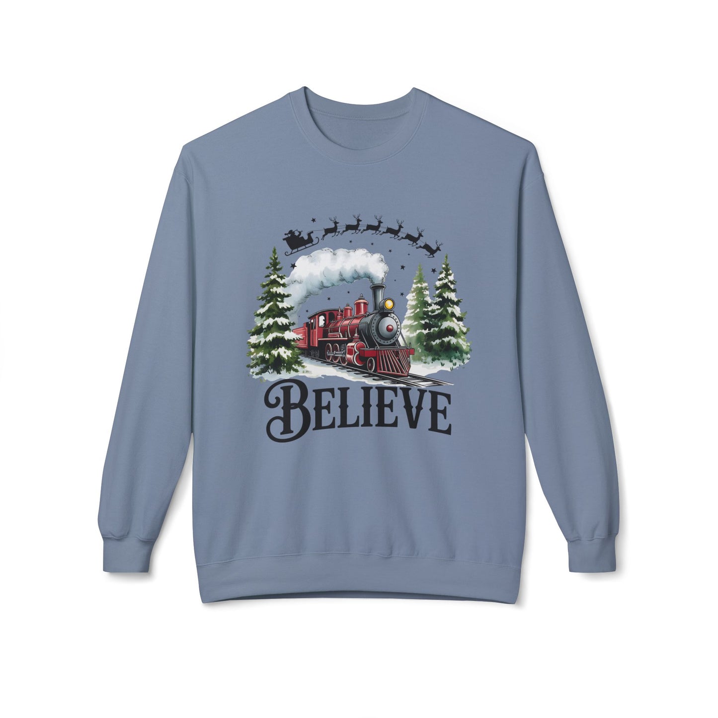 Christmas Believe Softstyle Fleece Crewneck Sweatshirt