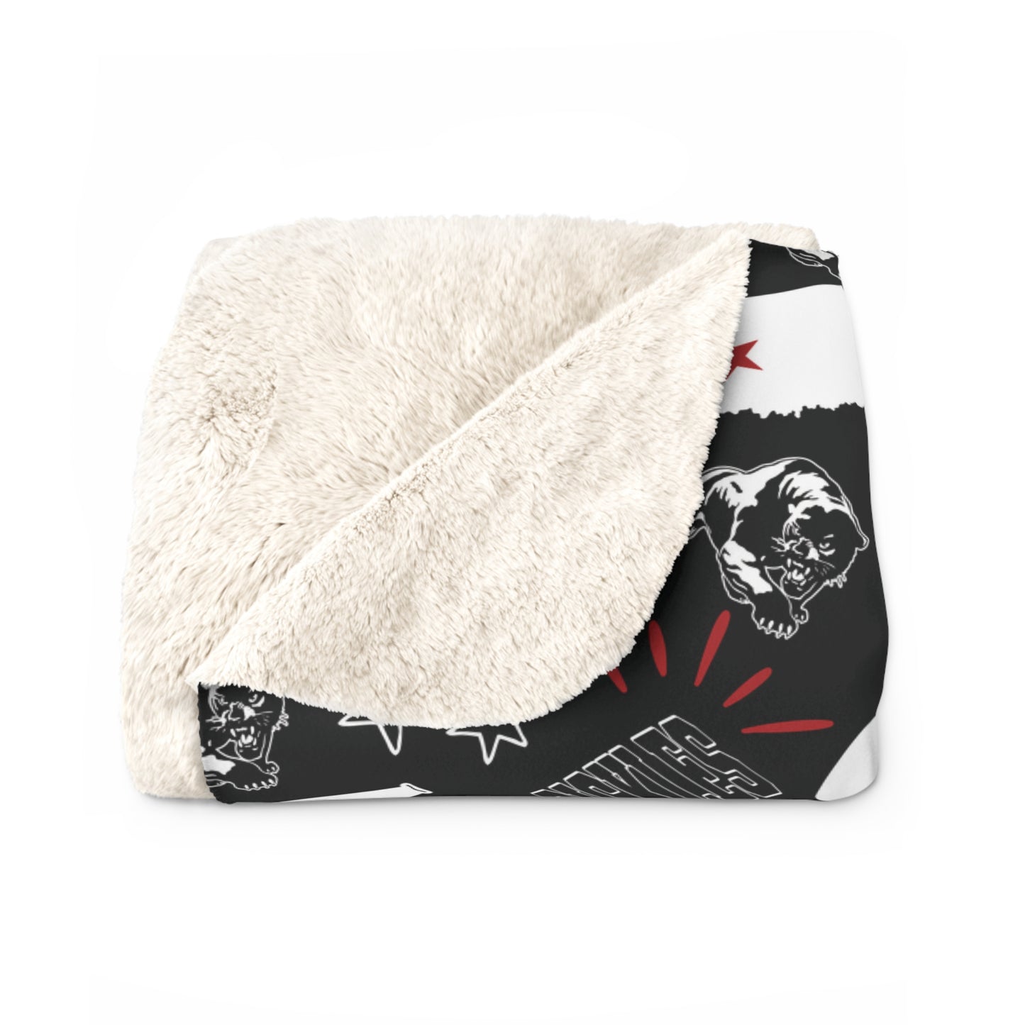 Black LS Panthers Sherpa Fleece Blanket