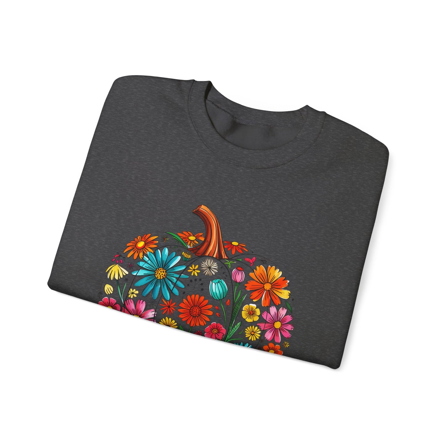 Floral pumpkin Heavy Blend™ Crewneck Sweatshirt