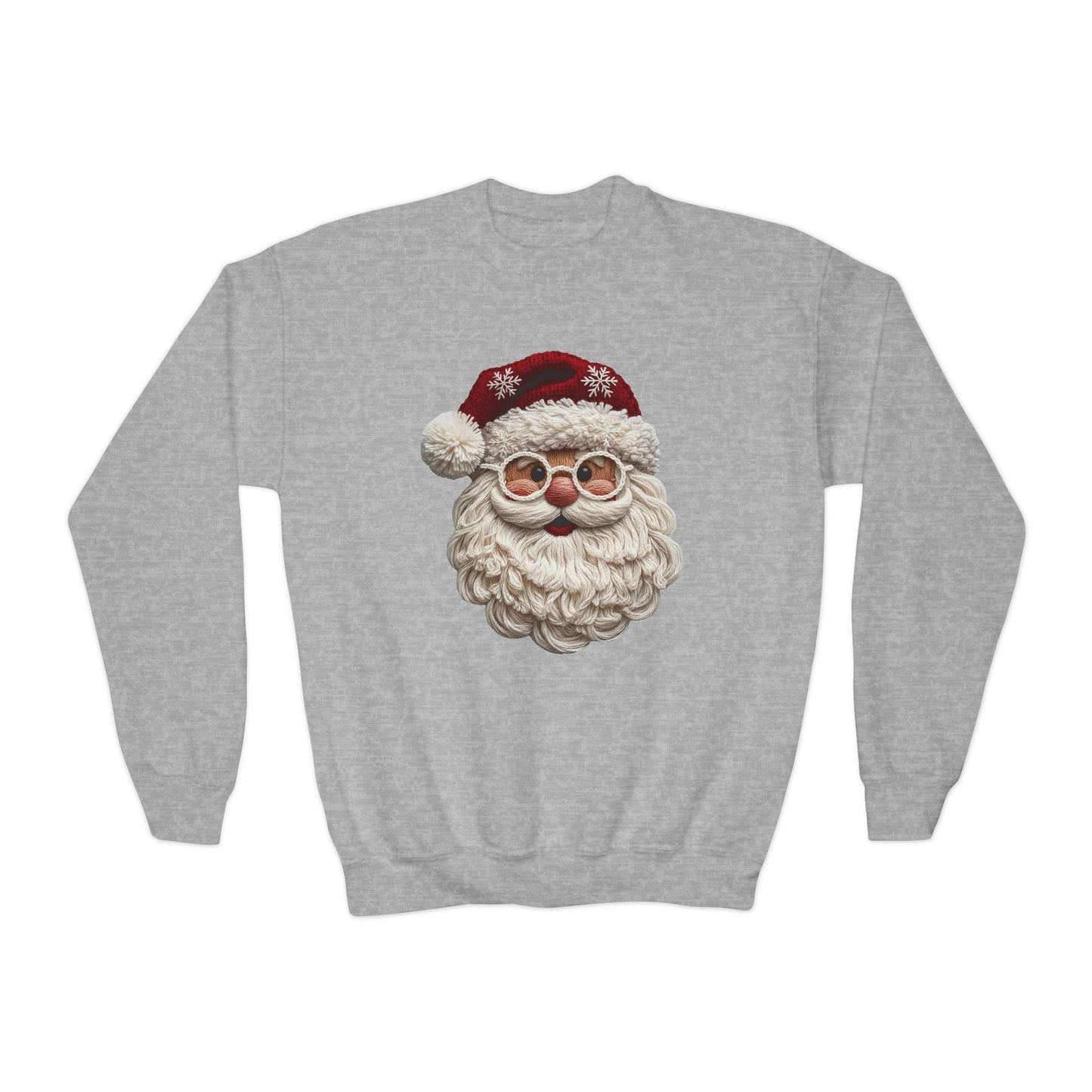 Youth Crewneck Sweatshirt Faux Yarn Santa