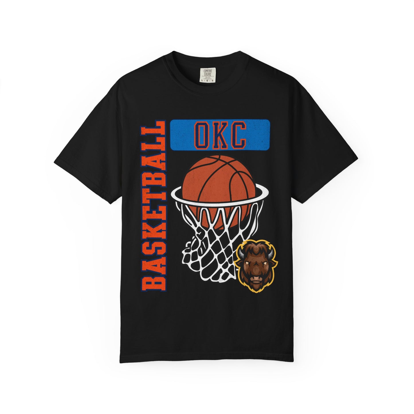 OKC Basketball Old School Style Comfort Colors Tee